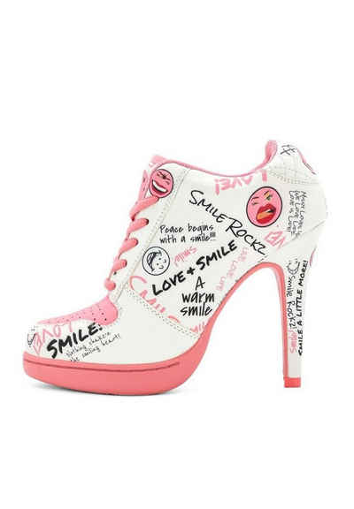 Missy Rockz SMILE'Z white / soft pink High-Heel-Stiefelette Absatzhöhe: 10,5 cm