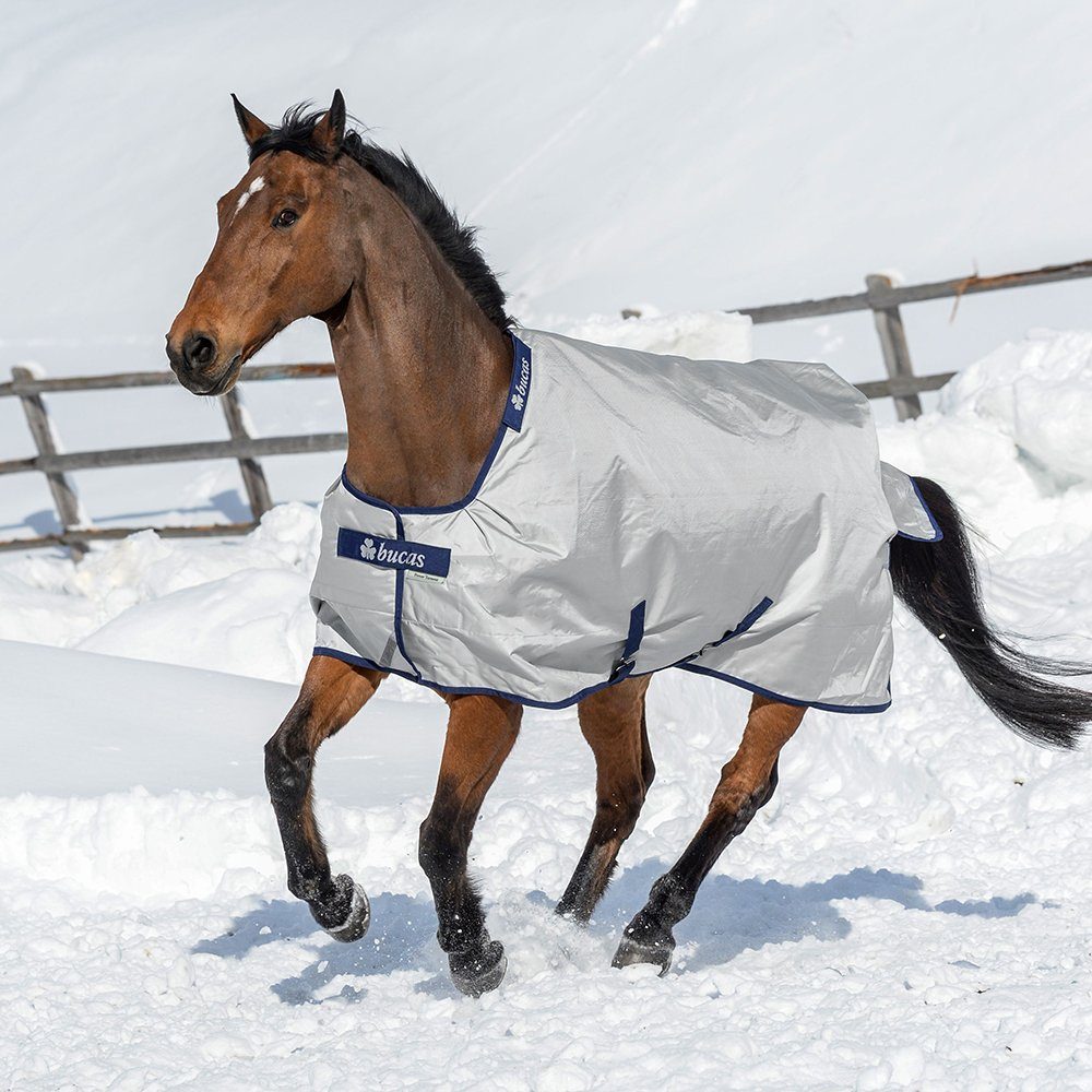 Bucas Power Turnout Extra Classic 155 Silber – Wasserdichte & Reißfeste Pferdedecke