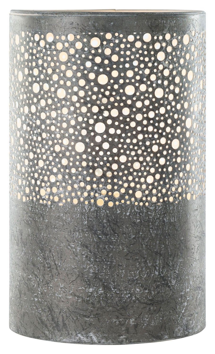 casa NOVA Tischleuchte Tischlampe RUSTY, H 25 cm, 1-flammig, Grau, Metall, ohne Leuchtmittel