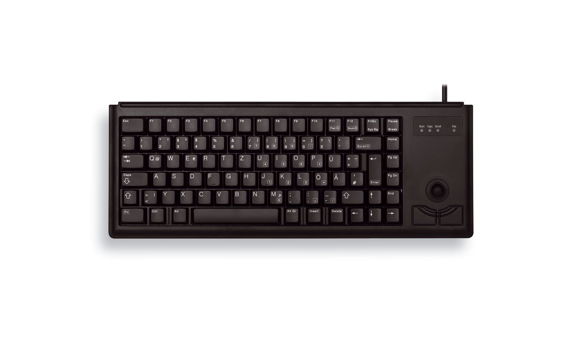 Cherry G84-4400LUBUS-2 Tastatur (Kabelgebundene QWERTY-US Englisch Tastatur mit Trackball)