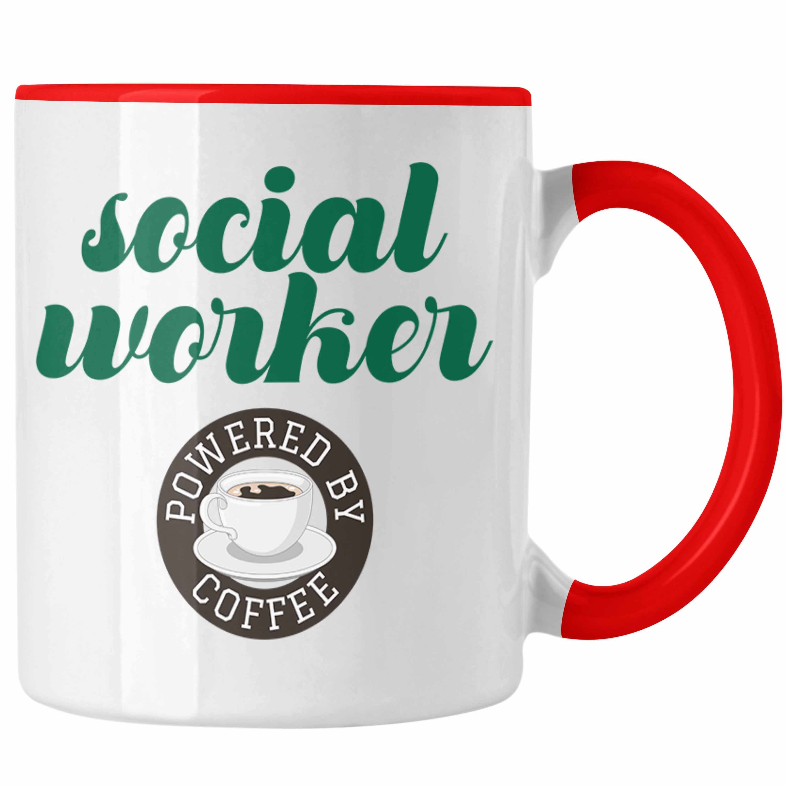 Trendation Tasse Sozialarbeiter Tasse Geschenk Social Worker Sozialer Bereich Spruch Ge Rot