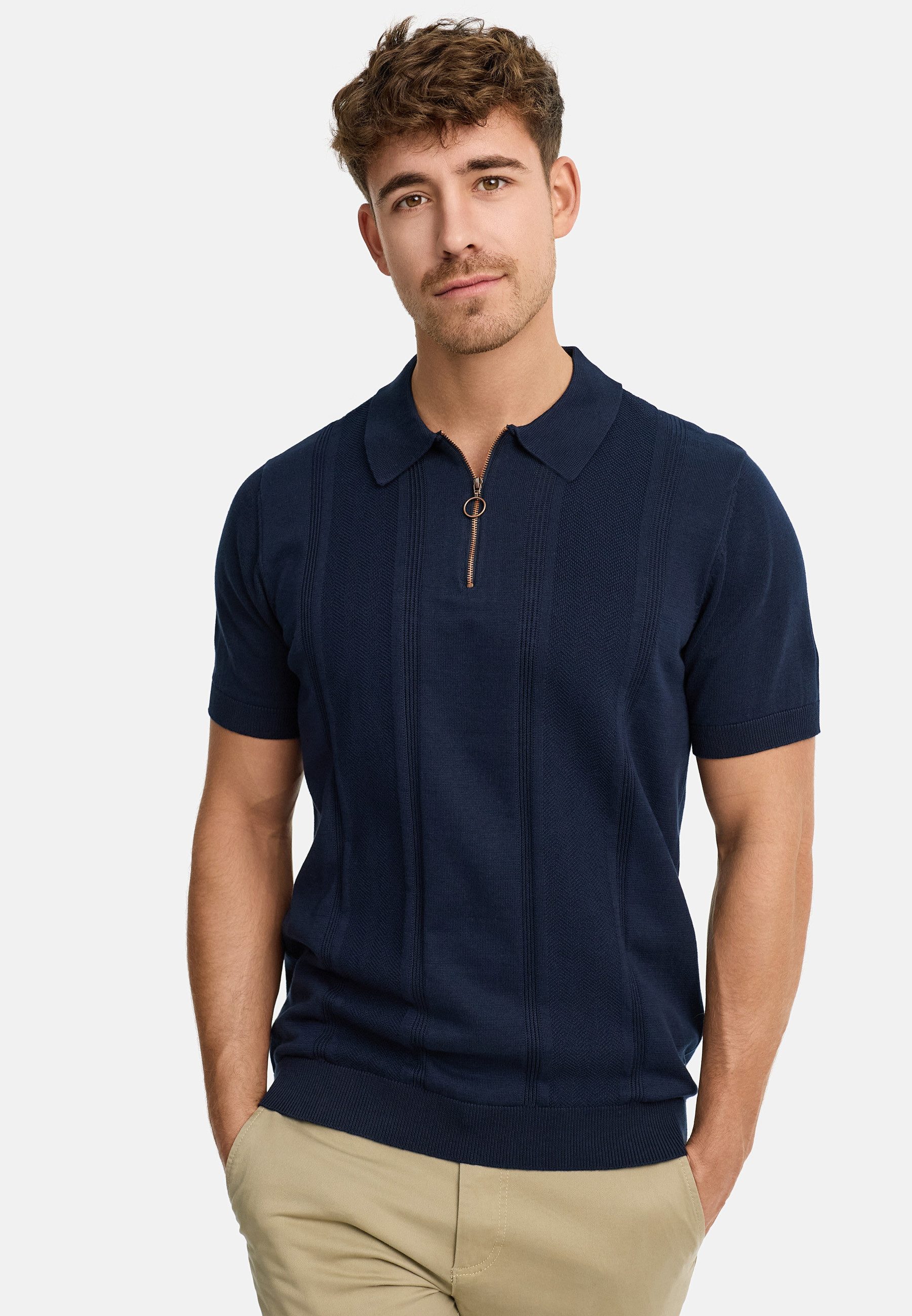 Indicode Poloshirt INSago Kurzarm-Poloshirt mit Reißverschluss günstig online kaufen