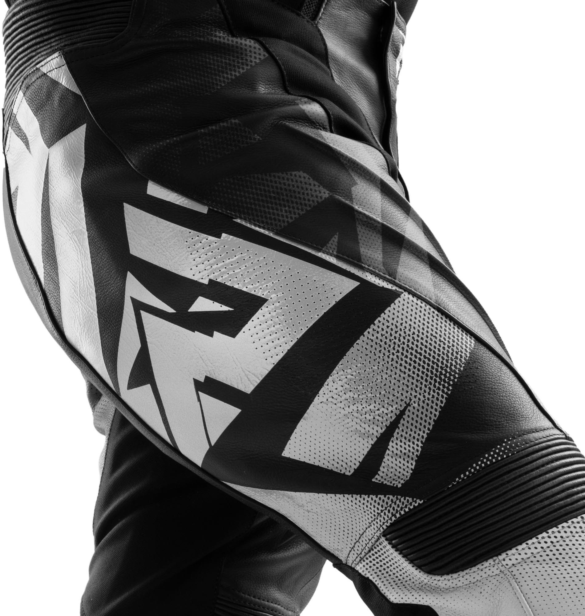 Rebelhorn Motorradhose Inferno Motorrad Lederhose Verbindungsreißverschluss,Hüftprotektoren enthalten,Knieprotektor