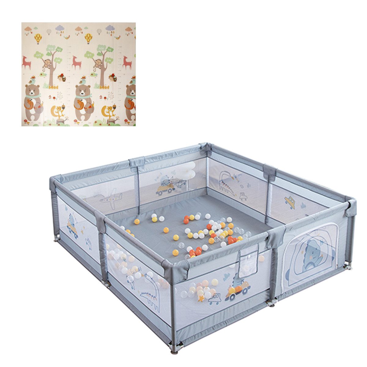 FOXSPORT Laufstall, Baby Laufgitter mit Spielmatte günstig online kaufen