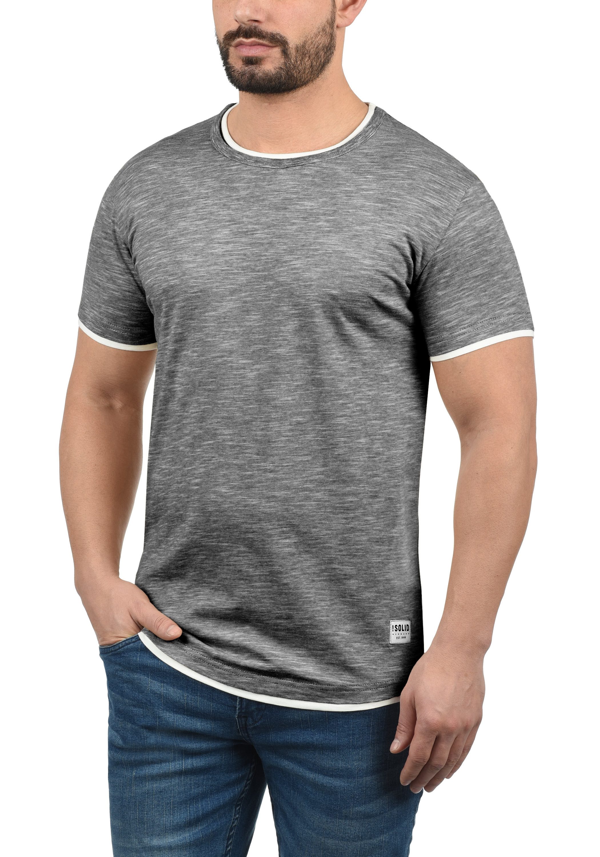 !Solid Rundhalsshirt SDRigos Kurzarmshirt mit farblich günstig online kaufen