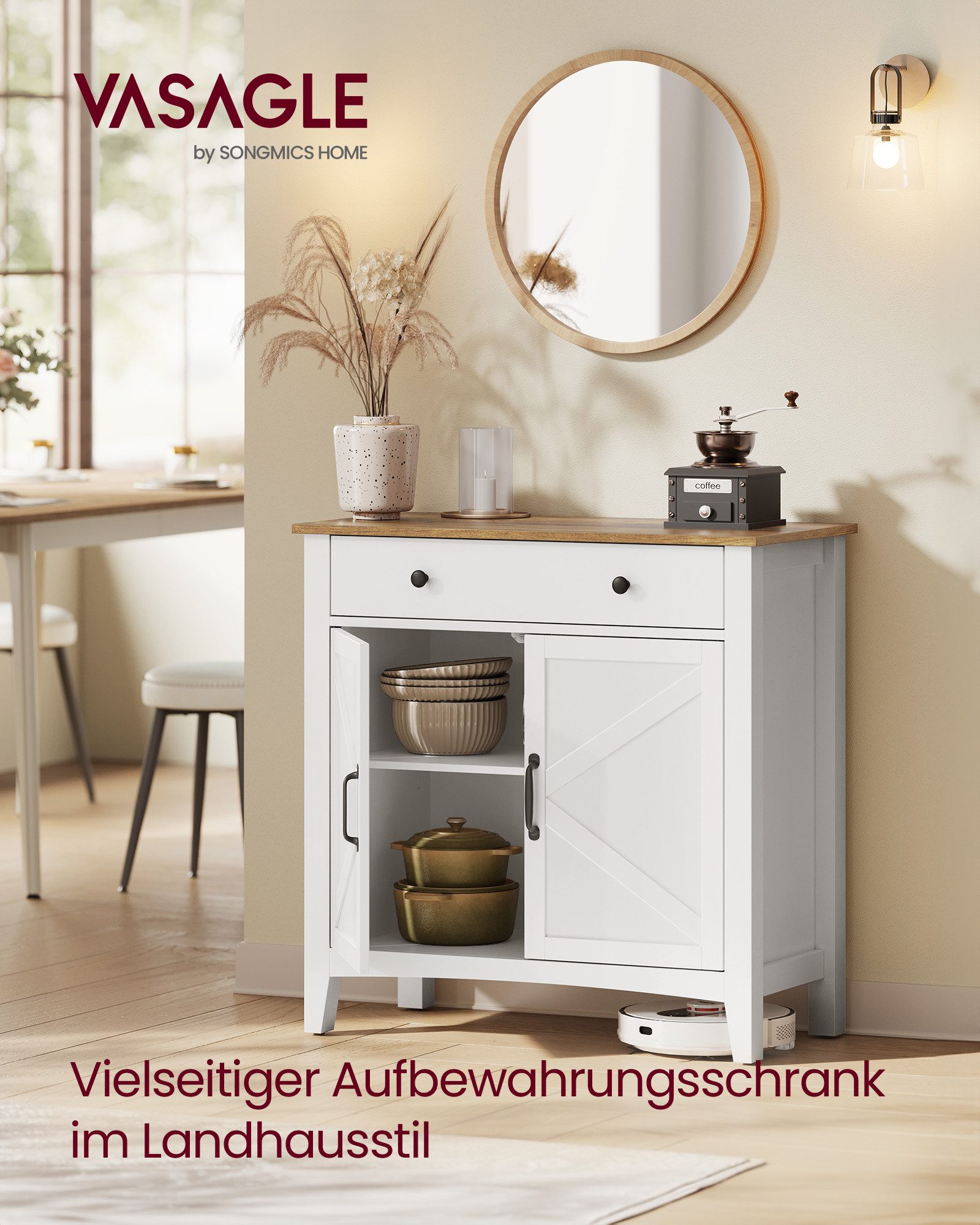 VASAGLE Sideboard (für Wohnzimmer Küche Esszimmer, günstig online kaufen