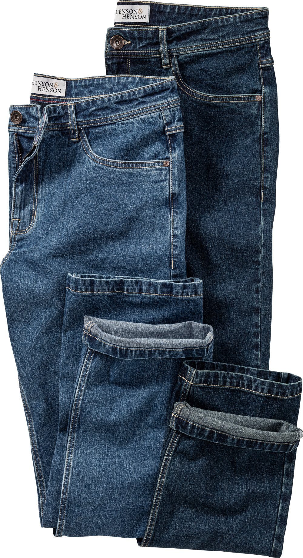 HENSON&HENSON Stretch-Jeans (Set, 2er-Pack) 12 oz Denim (mitteldick)