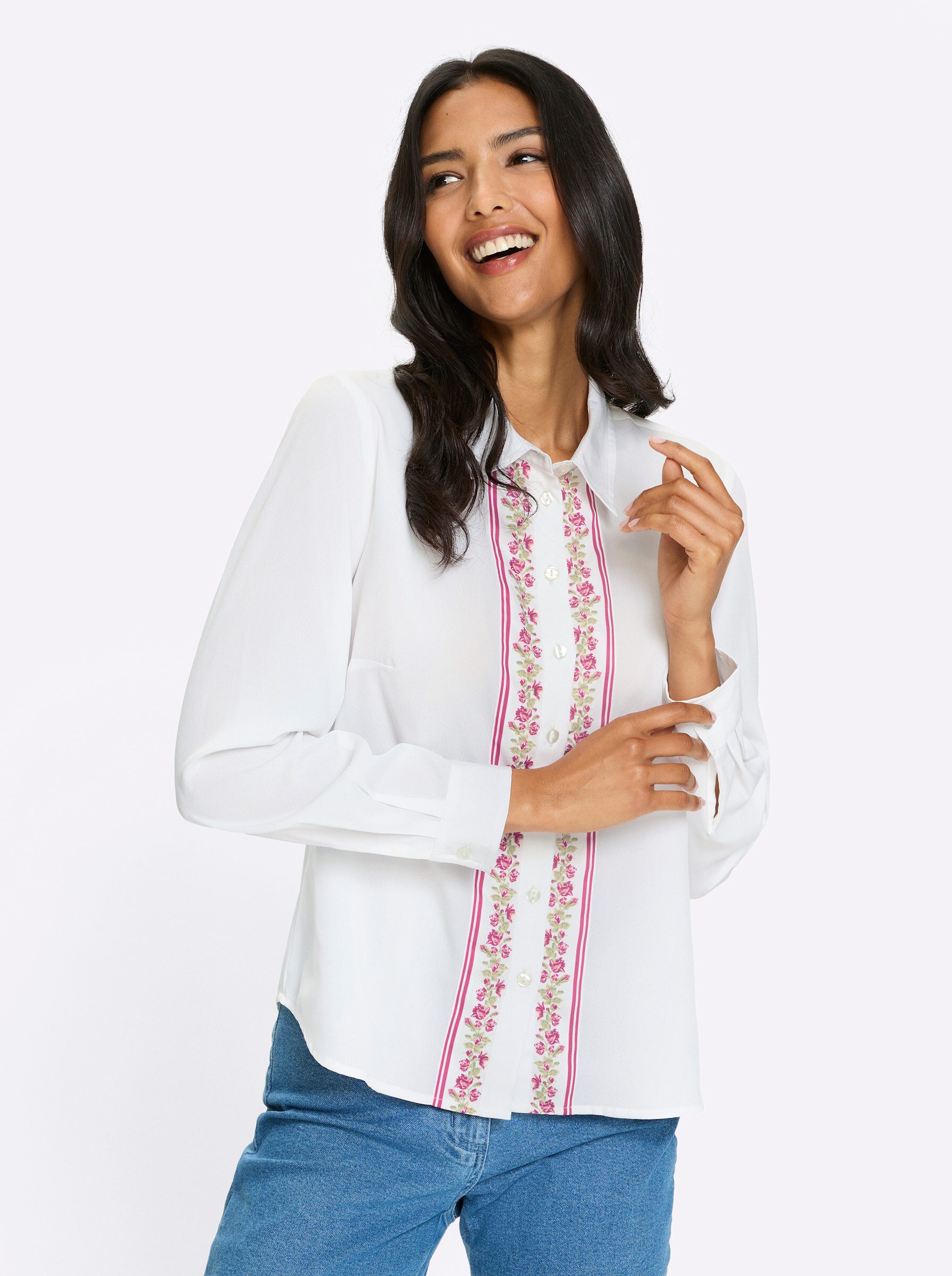 Sieh an! Klassische Bluse Trachtenbluse .