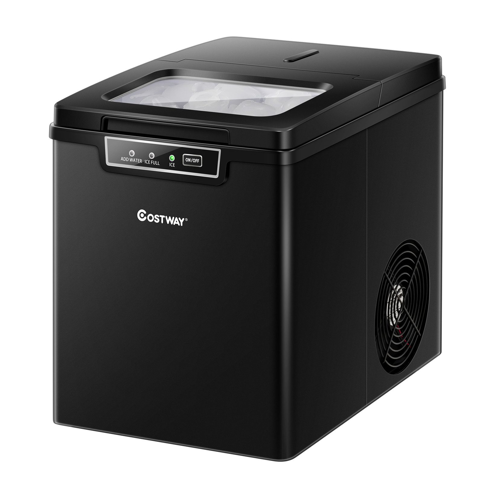 COSTWAY Eiswürfelmaschine, 9 Eiswürfel in 8 min, 12kg in 24H, 1,85L Tank