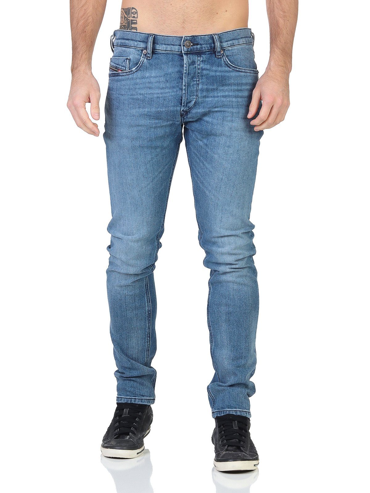 TEPPHAR-X Diesel Dezent-Used-Look Gerader-Fit, Jeans 5-Pocket-Style, RM066 - Herren Diesel Slim-fit-Jeans