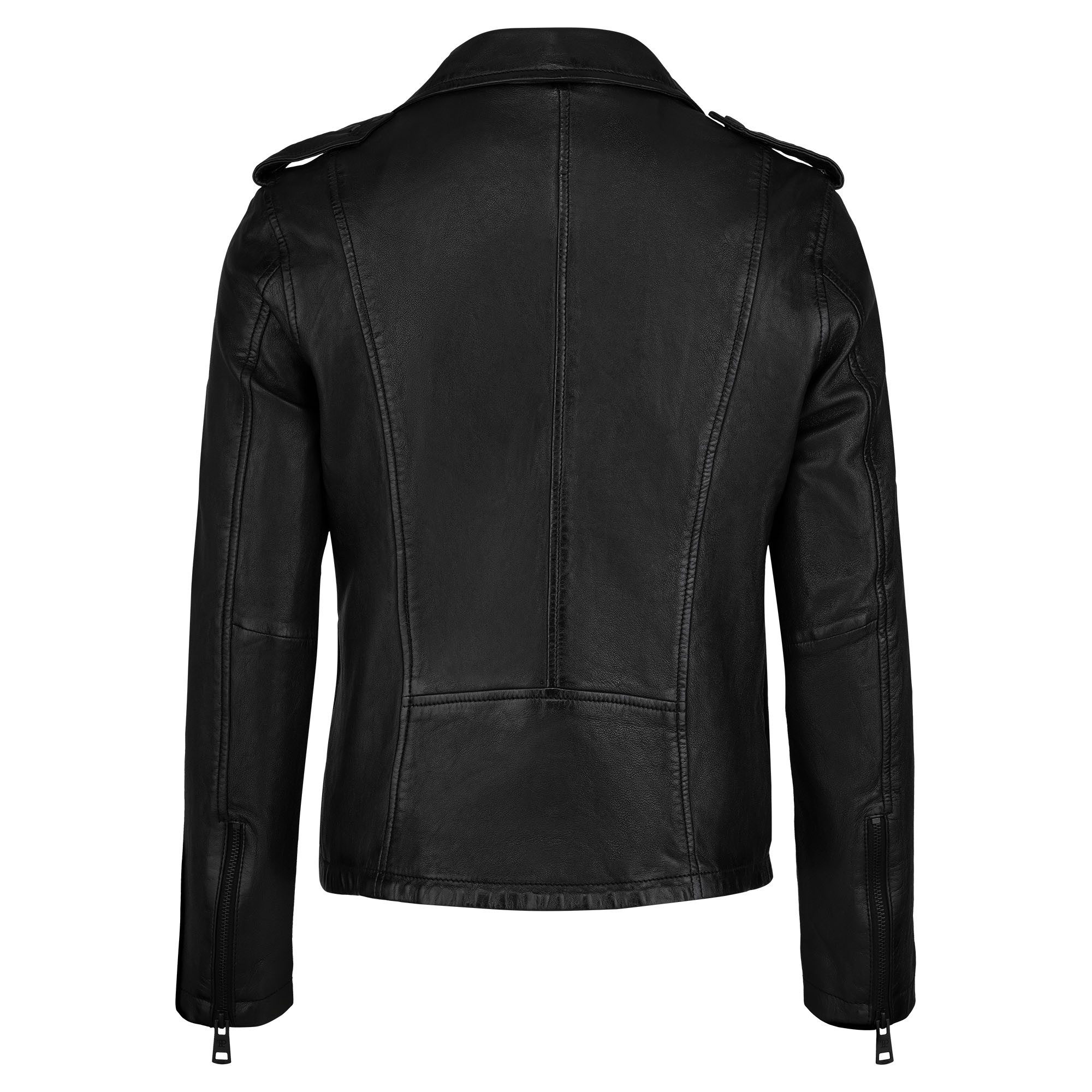 trueprodigy Lederjacke Taja doppelreihiger asymmetrischer Reißverschluss in schwarz – Bild 5 von 5