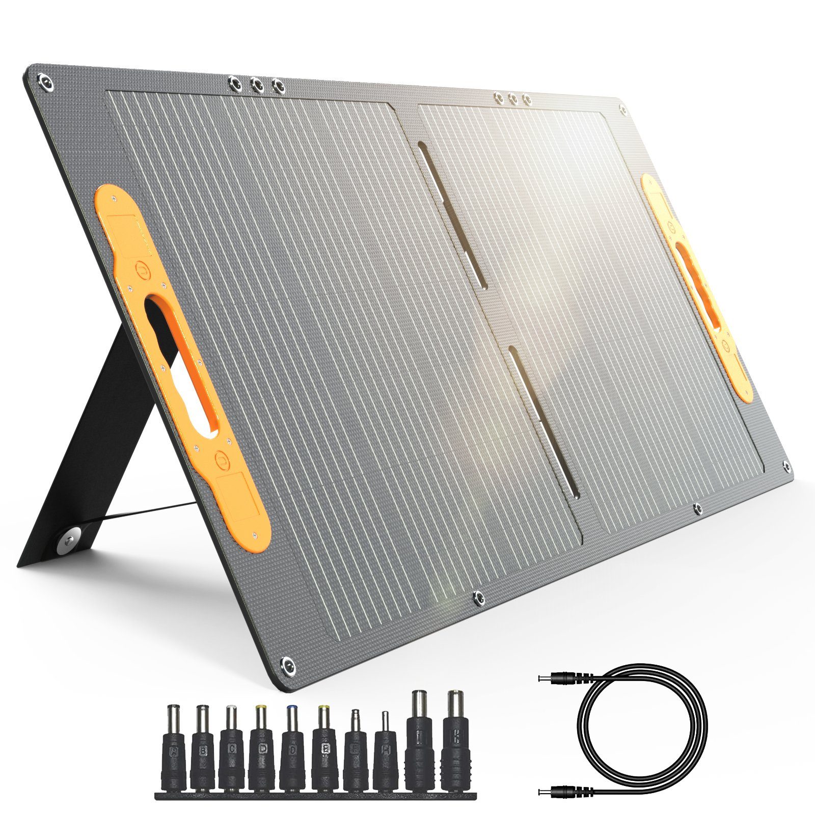 Aoucheni Faltbares Solarpanel 100W Monokristallines Solar Ladegerät Solarladegerät