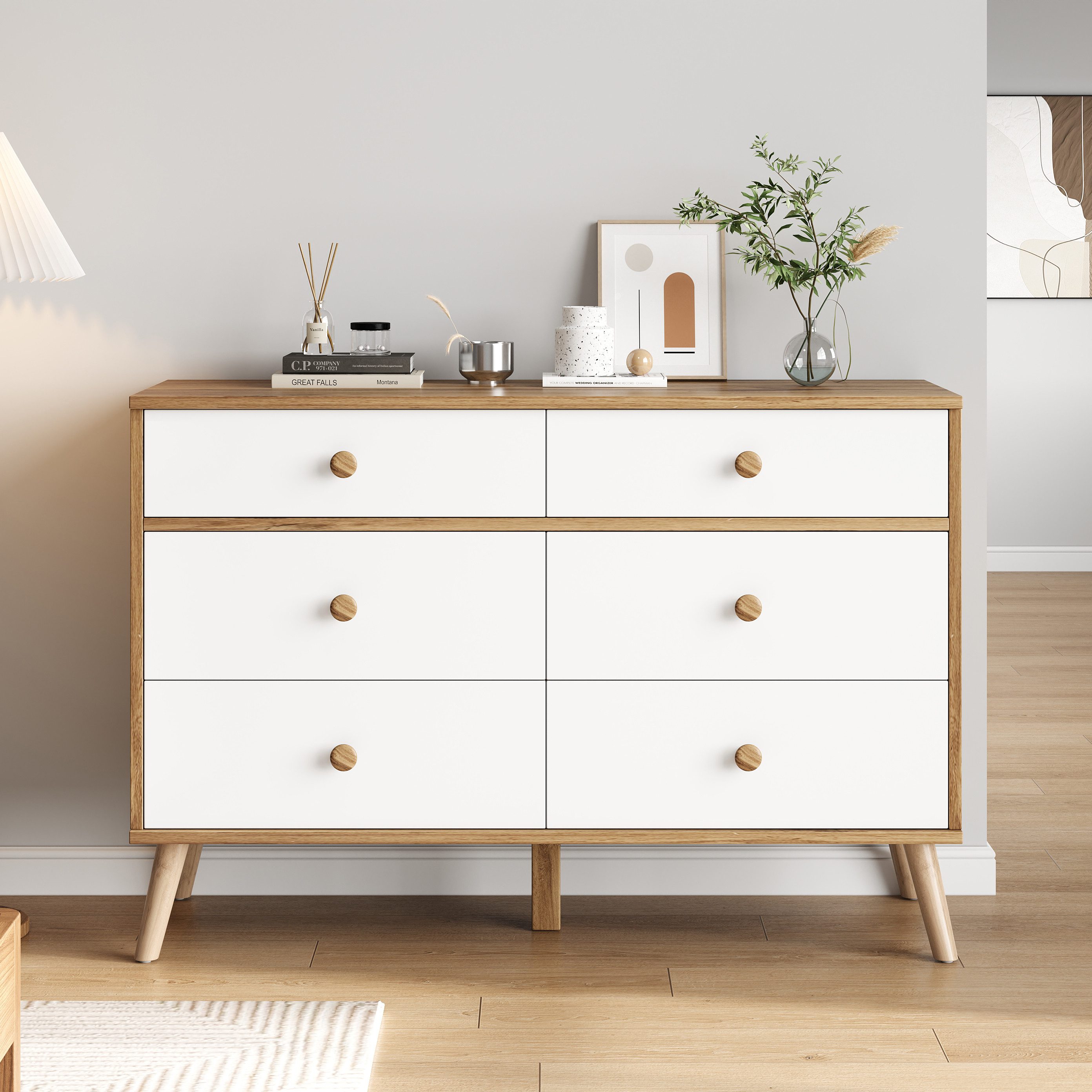 STILVORA Sideboard Kommode mit 6 schubladen,Seitenschrank günstig online kaufen