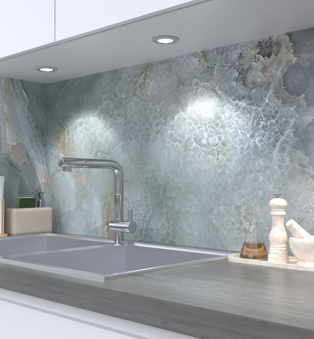 MyMaxxi Küchenrückwand Küchenrückwand selbstklebend Abstrakte Marmor Steinplatten Folie, (Klebefolie passend geschnitten und gerollt B 60 cm x H 60 cm), Marmor Fluss B 60 cm x H 60 cm