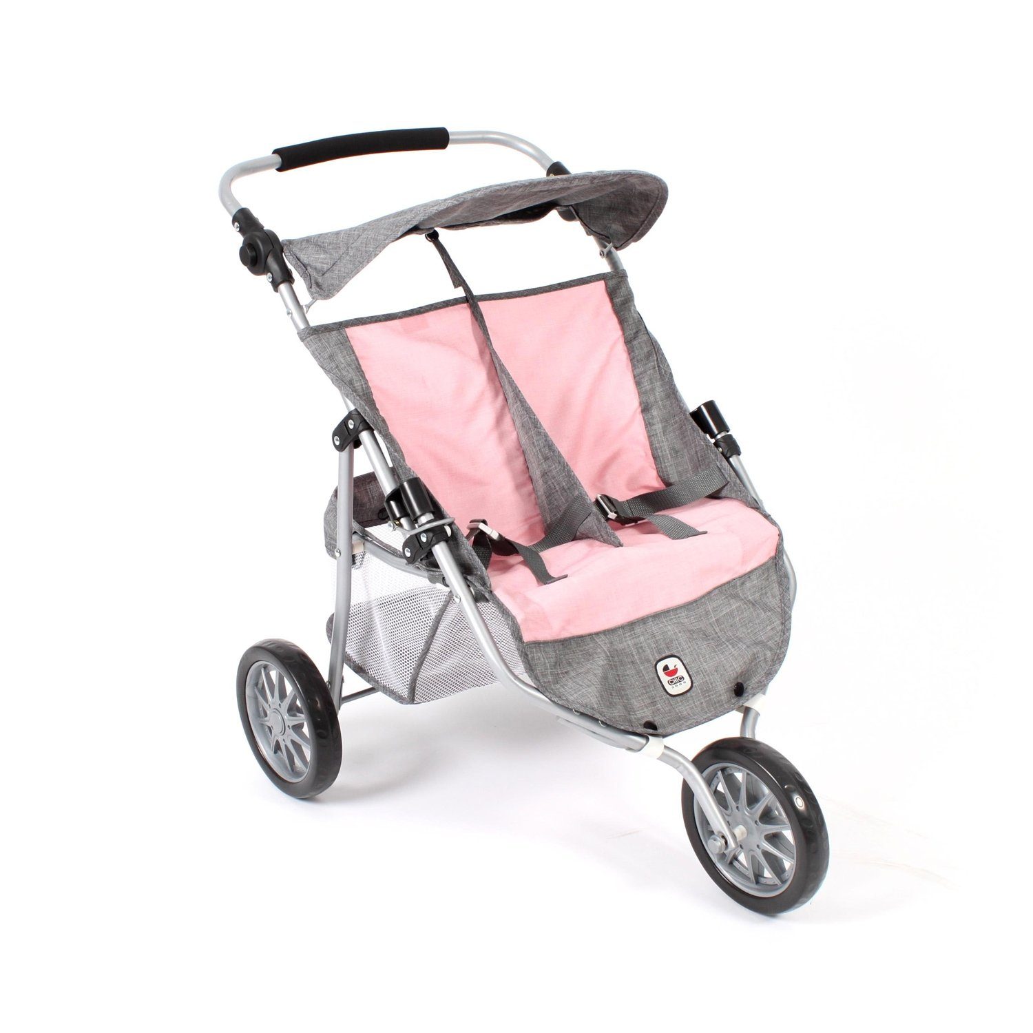 CHIC2000 Puppenwagen 697 15 Zwillings-Jogger, Melange grau-rosa günstig online kaufen
