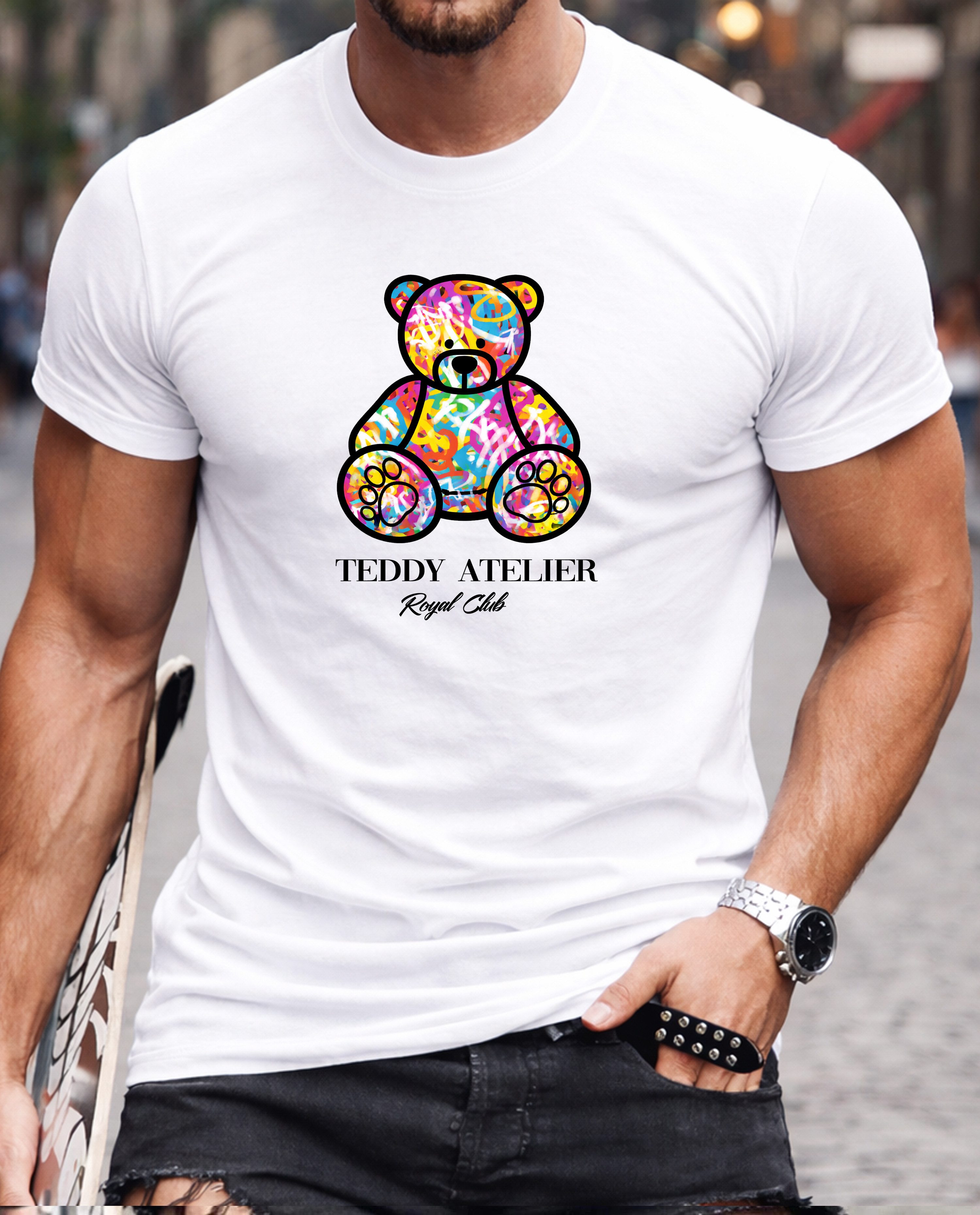 RMK T-Shirt Herren Shirt Rundhals Basic "Teddy Atelier" aus Baumwolle