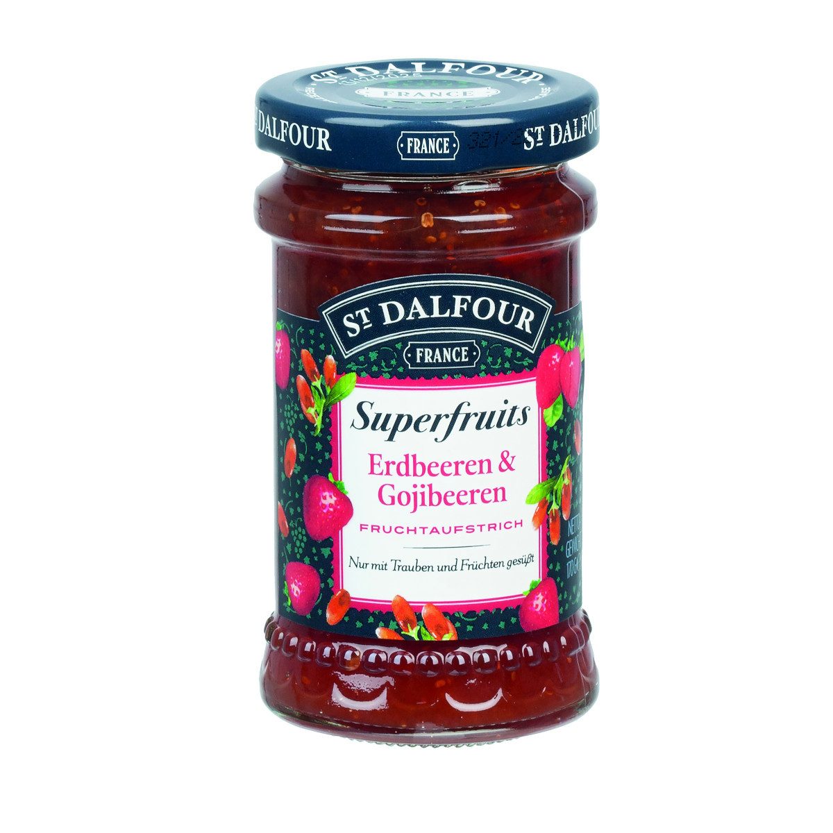 ST DALFOUR Fruchtaufstrich, St. Dalfour Superfruits Erdbeeren und Gojibeeren Fruchtaufstrich 170g