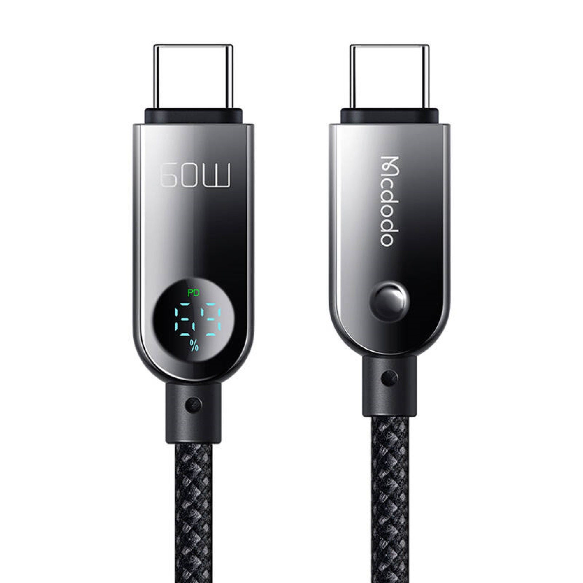mcdodo USB-C auf USB-C 60W Datenkabel 1,2m in Schwarz Schnellladegerät Smartphone-Kabel