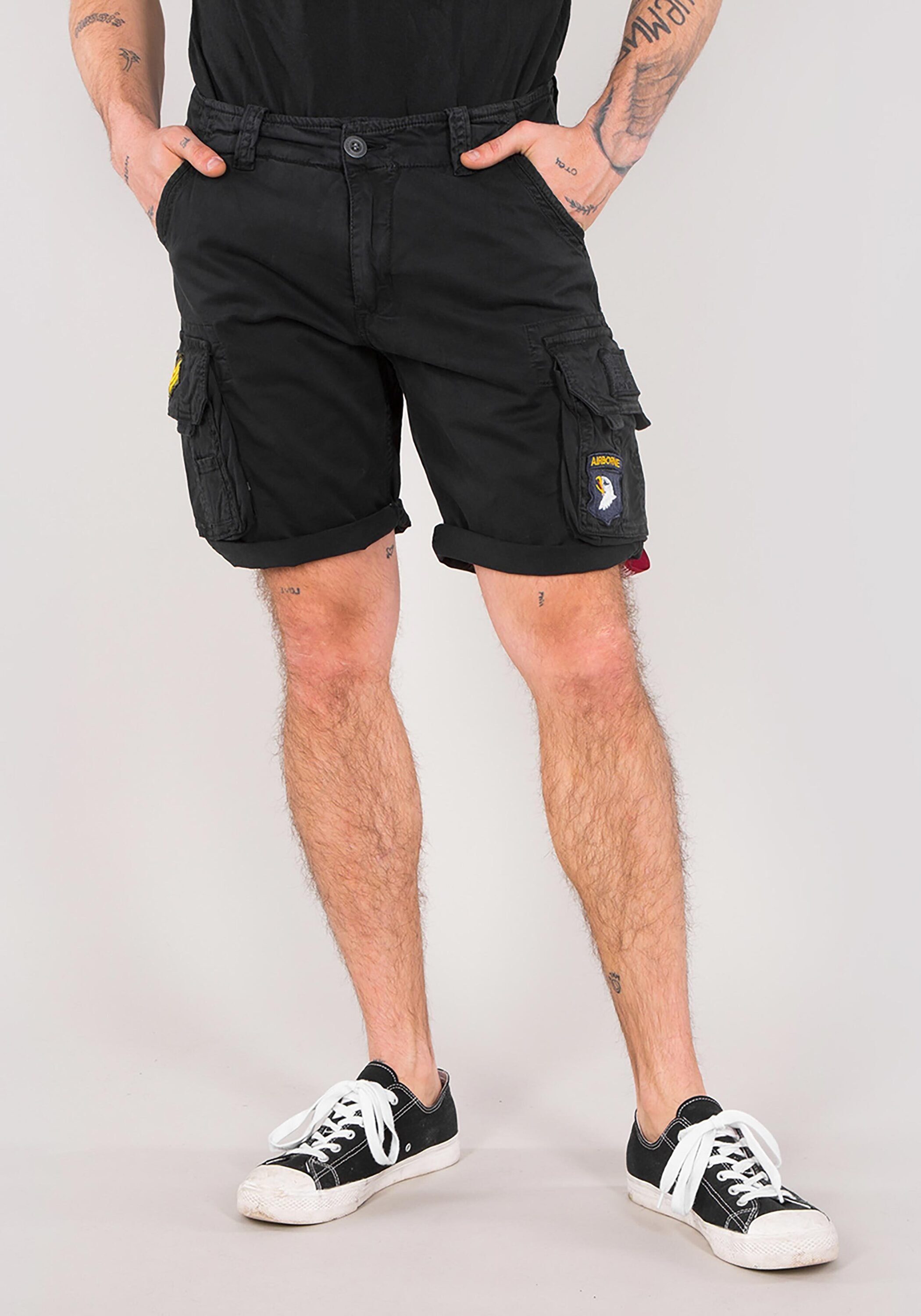 Alpha Crew Alpha Industries - black Short Shorts Industries Patch Men Shorts