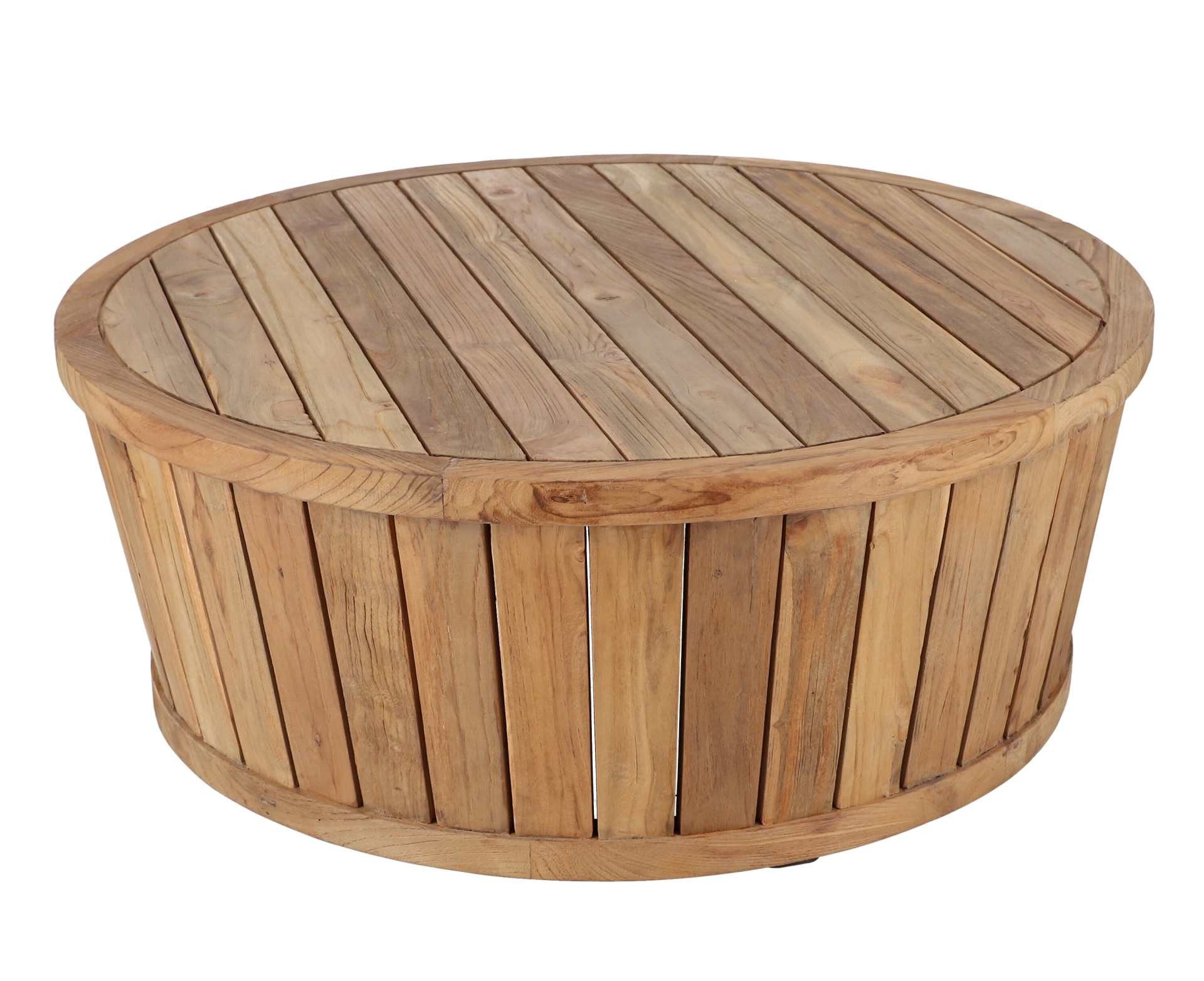 jankurtz Beistelltisch Circus aus recyceltem Teakholz, Ø 80 cm