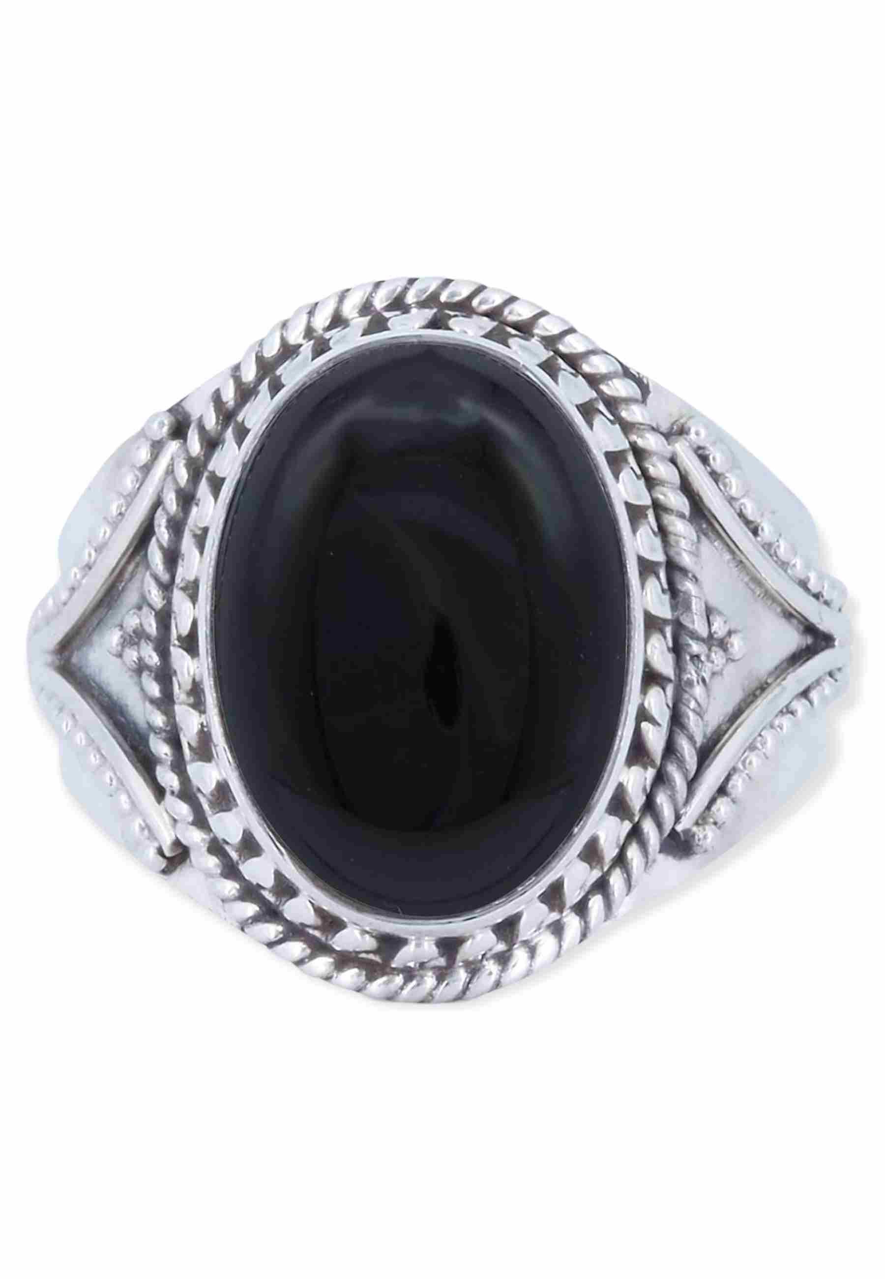 mantraroma Silberring MEKANU aus 925 Silber mit Onyx (Ring mit Schmuckbeute günstig online kaufen