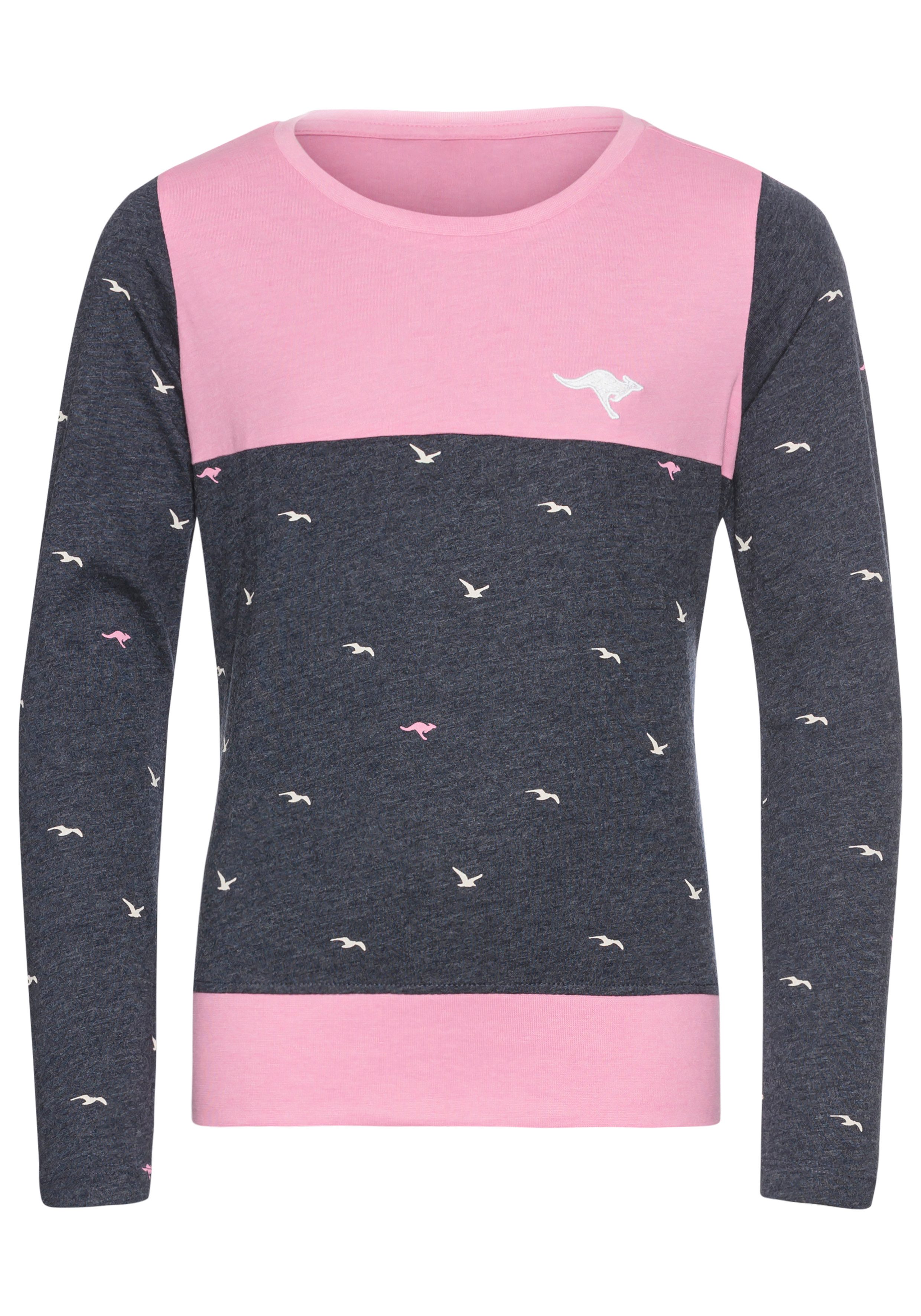 Langarmshirt Kangaroos-Allover Muster