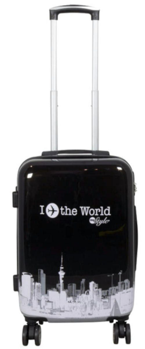 Warenhandel König Hartschalen-Trolley Fly the World, 4 Rollen, mit Motiv, a günstig online kaufen