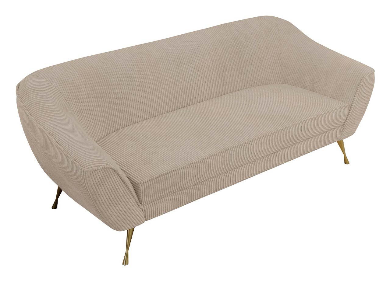 MKS MÖBEL Sofa LINO Armlehnen, Metallbeine Beige 03, Federsitz, breite