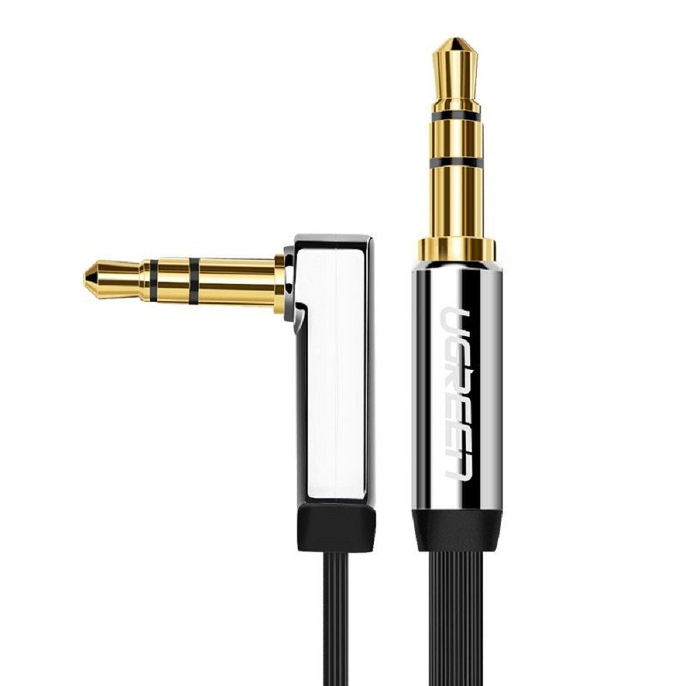 UGREEN Winkelstecker Aux Kabel 3.5mm Klinke Eingang für Lautsprecher Silber Computer-Kabel, (200 cm)