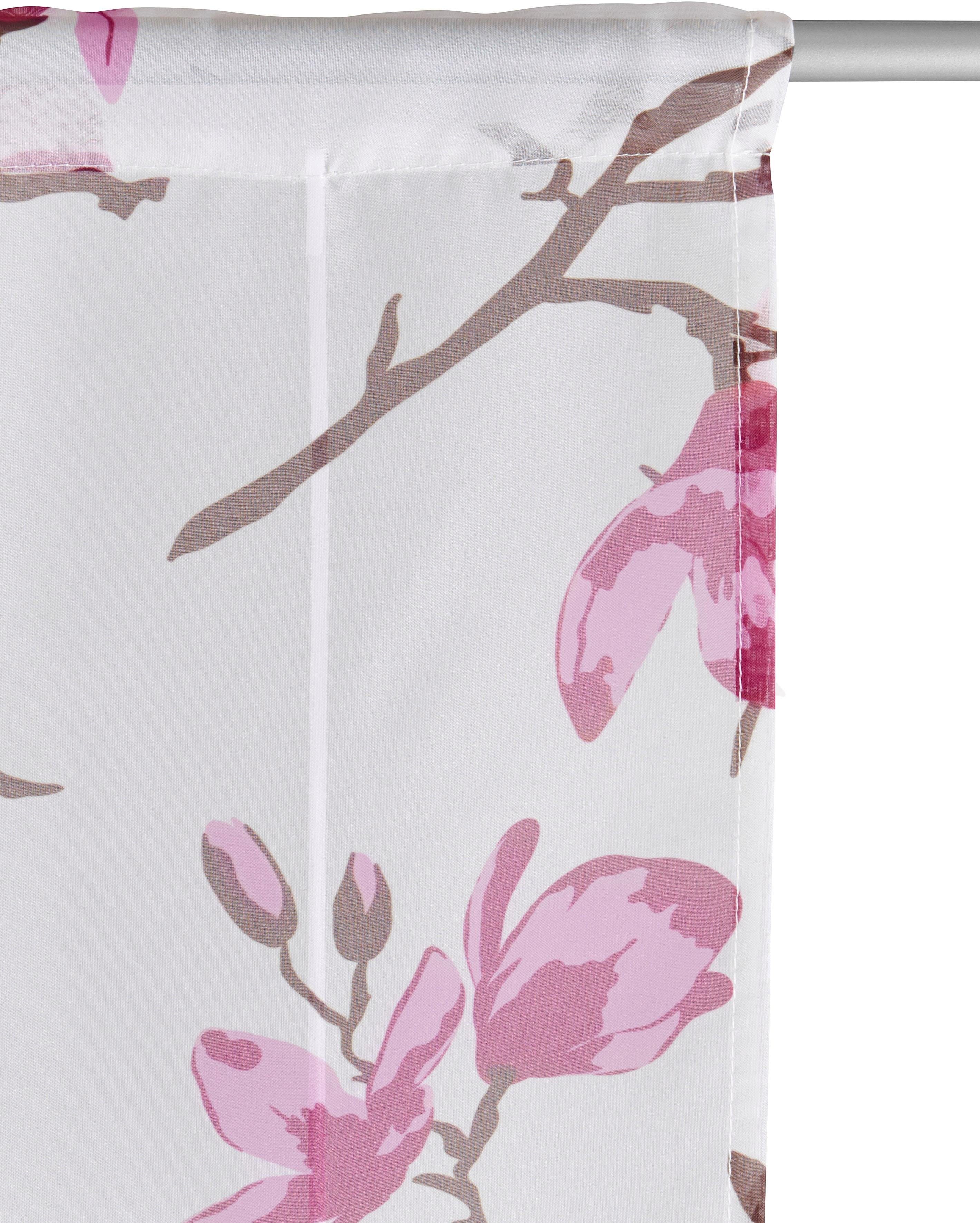 Bändchenrollo Orchidee, my Polyester Transparent, mit home, Stangendurchzug, Voile