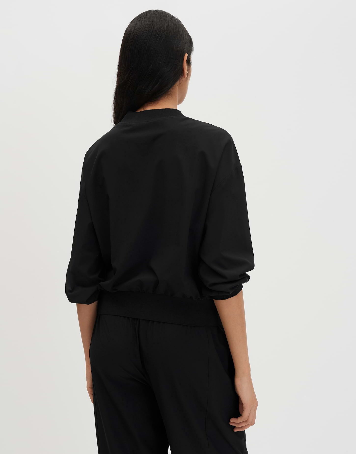 someday Satinbluse Zilvi aus Webware mit Rippbündchen Mit elastischen Bündchen für einen sportiven Look
