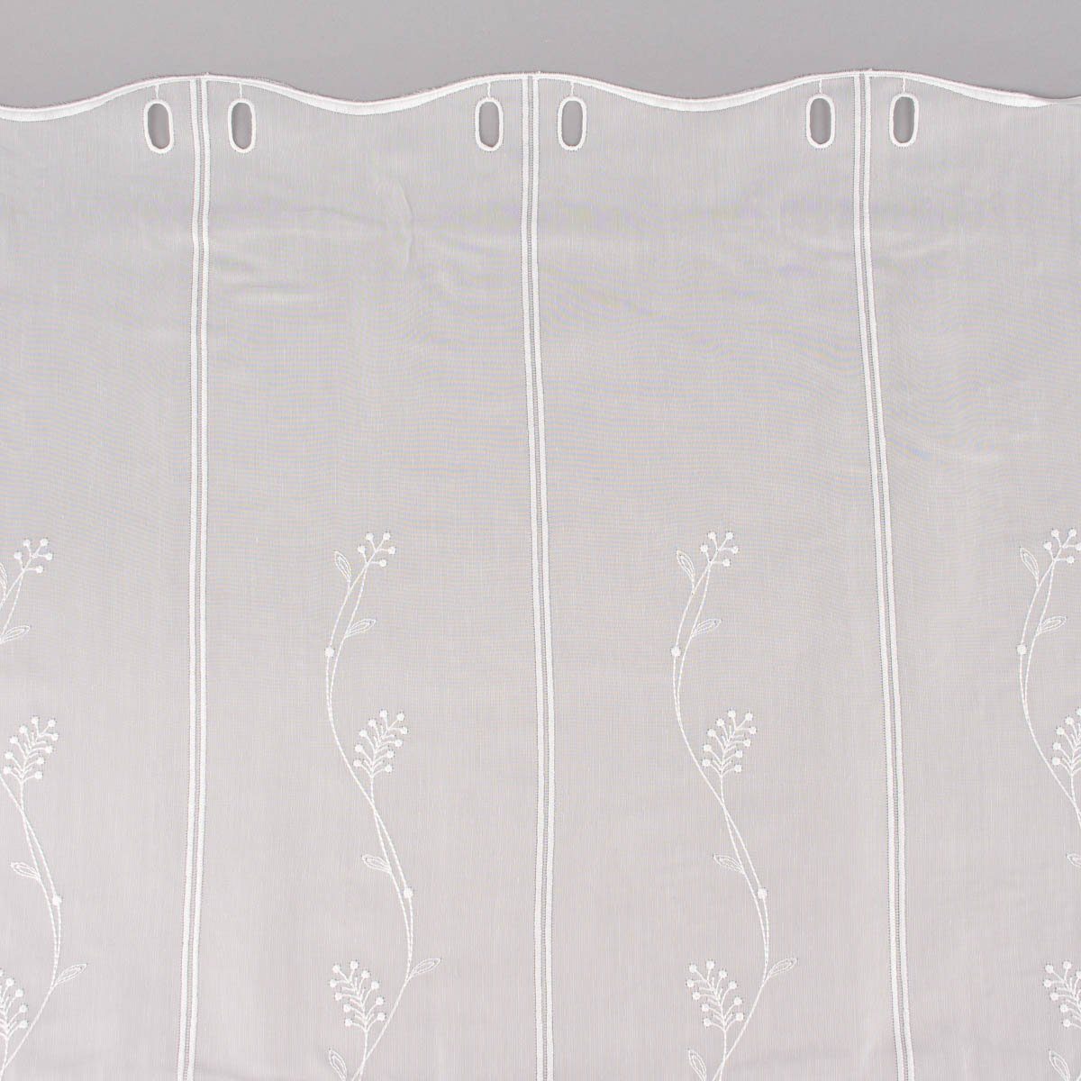 SCHÖNER LEBEN. Meterware Scheibengardine nähfrei Stickerei Blütenranken ecr günstig online kaufen