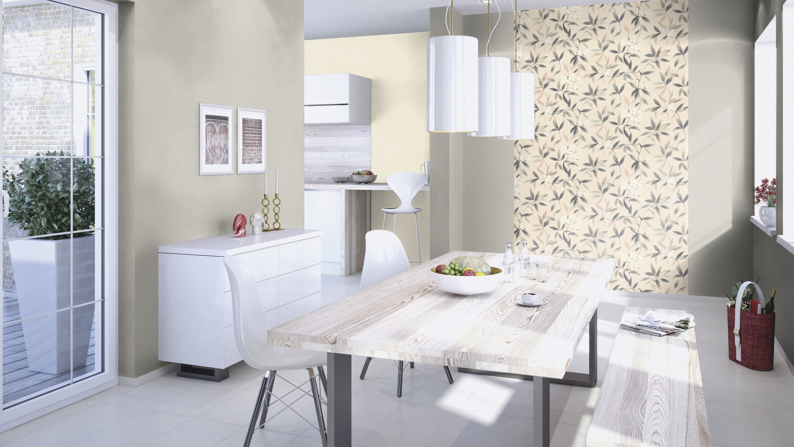 Rasch Vliestapete Leinenoptik - Vinyltapete Grau Blau, Matt, Stoffoptik, Textiloptik, (1 Rolle, 1 St., 10,05 m x 0,53 m), gute Lichtbeständigkeit, feucht abwischbar, restlos abziehbar