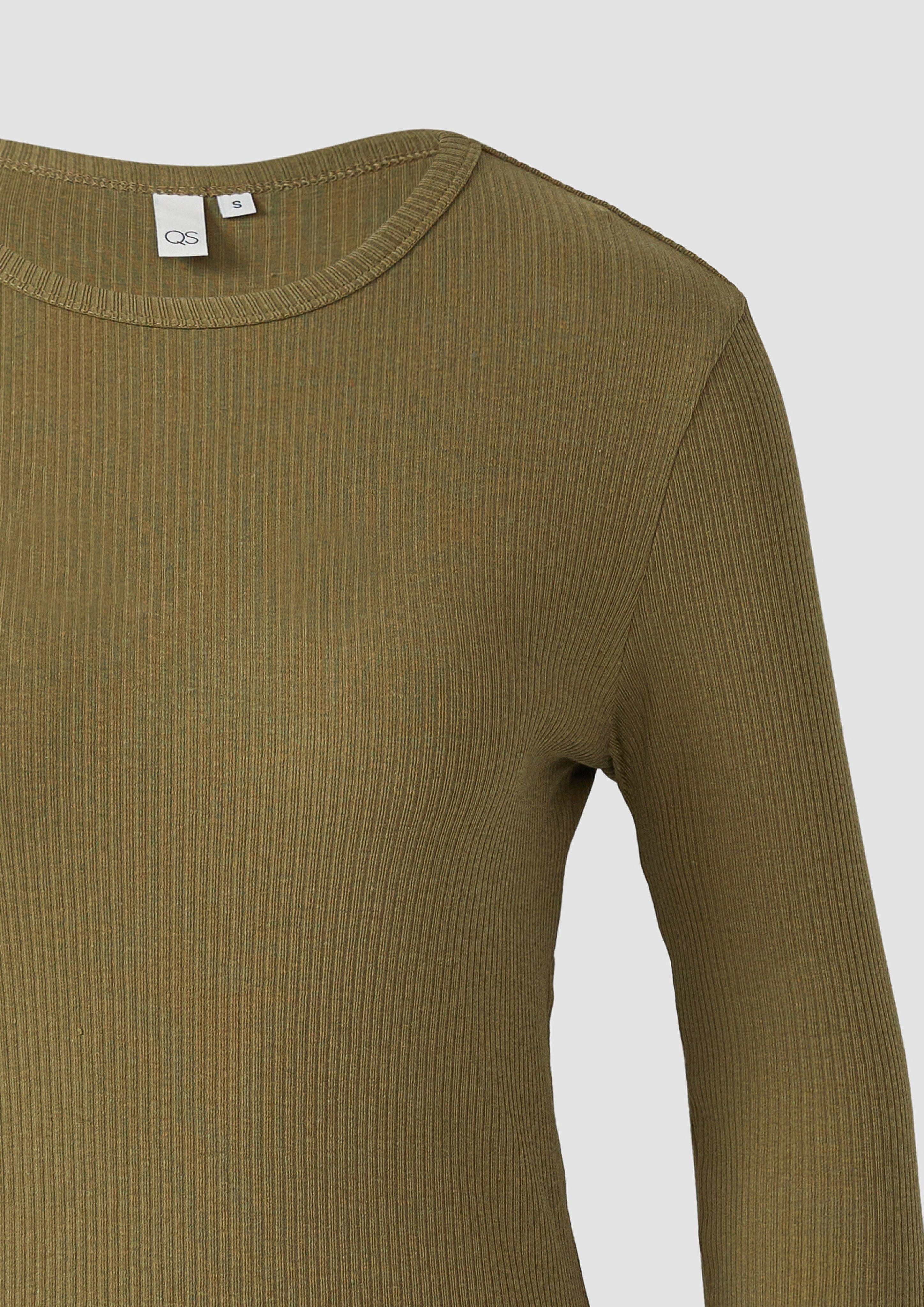 QS Langarmshirt Geripptes Longsleeve im Slim günstig online kaufen