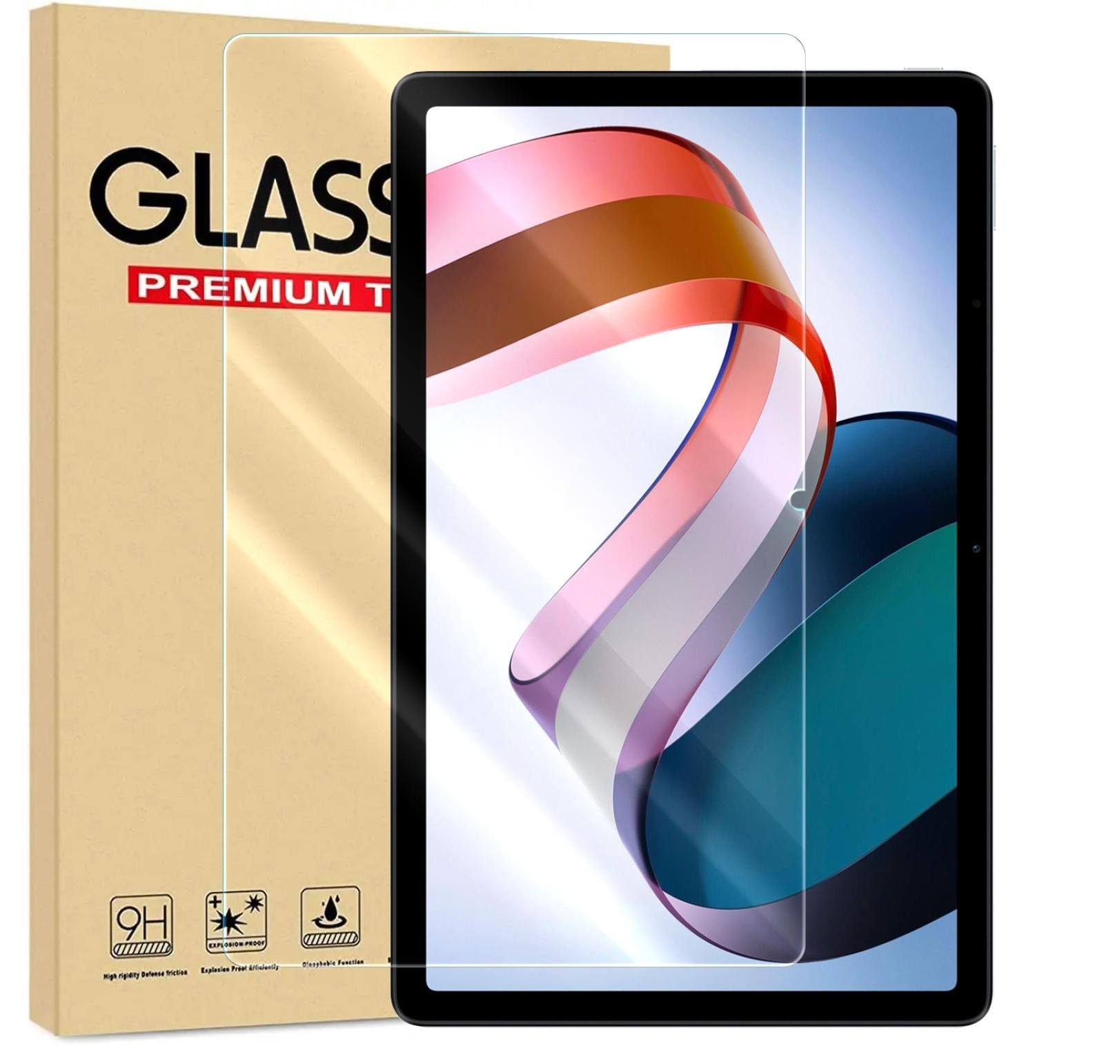Numerva Schutzfolie Panzer Folie Echt Glas für Xiaomi Redmi Pad, (Schutzfolie, 1x Schutzfolie 2x Reinigungstücher), Tablet Display Schutzglas Folie Echt Glas Folie 9H