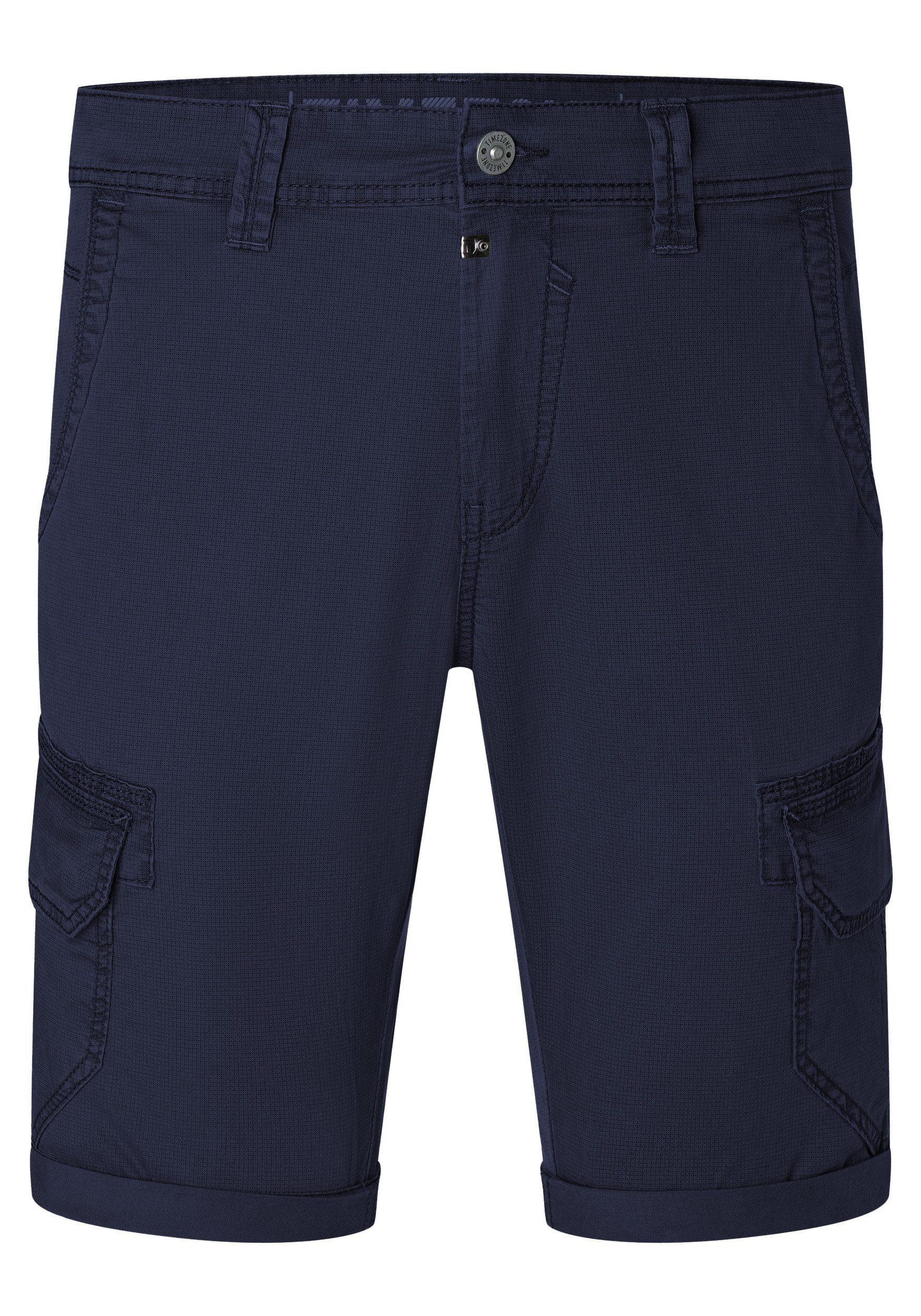 TIMEZONE Cargoshorts Cargo-Bermudas mit mit Taschen Einfarbig für Herren Baumwolle Regular Fit unifarben atmungsaktiv Reißverschluss