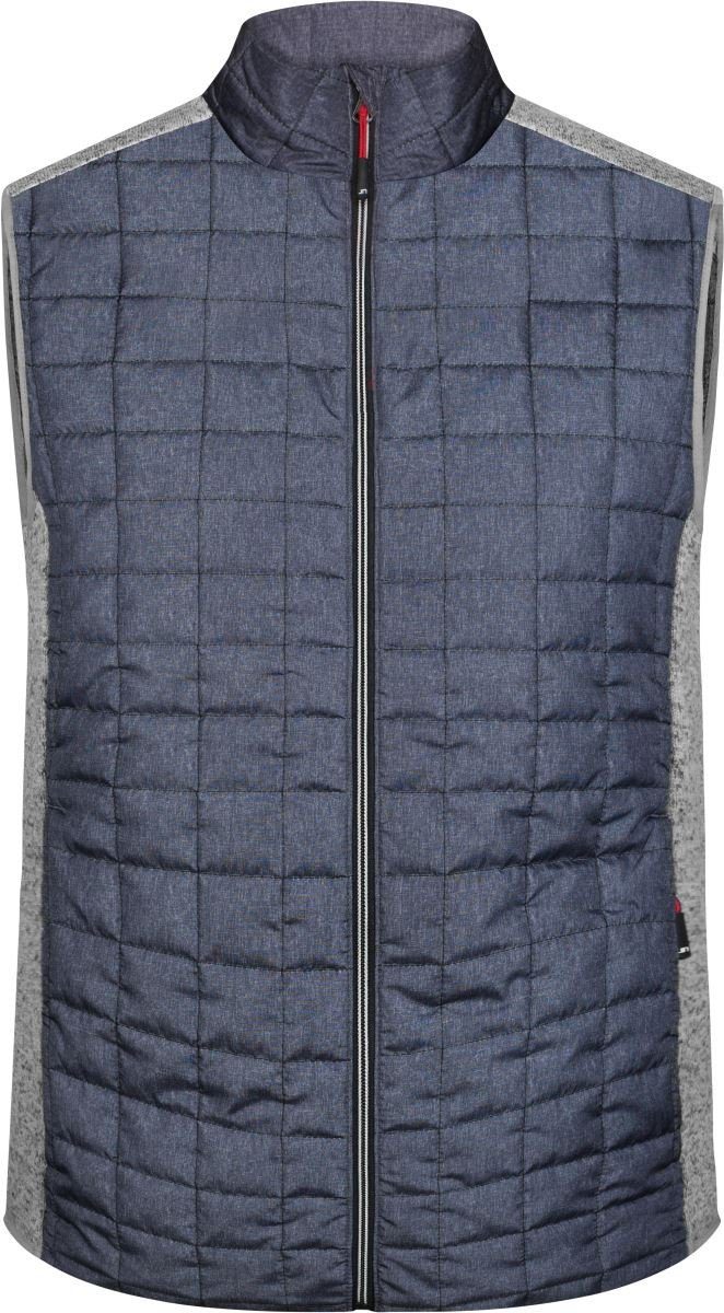 Daiber Steppweste James & Nicholson JN 740 Herren Hybrid Strickfleece Gilet