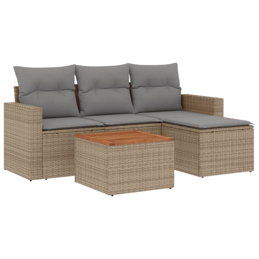 vidaXL Gartenlounge-Set 5-tlg. Garten-Sofagarnitur mit Kissen günstig online kaufen