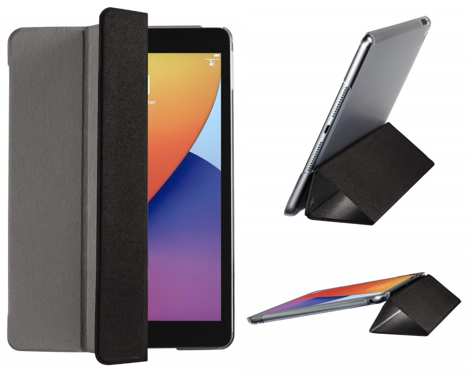 Hama Tablet-Hülle Smart Case Fold Tasche Cover Hülle Bag Grau, Standfunktion für Apple iPad 7 2019 / iPad 8 2020 / iPad 9 2021 10,2"