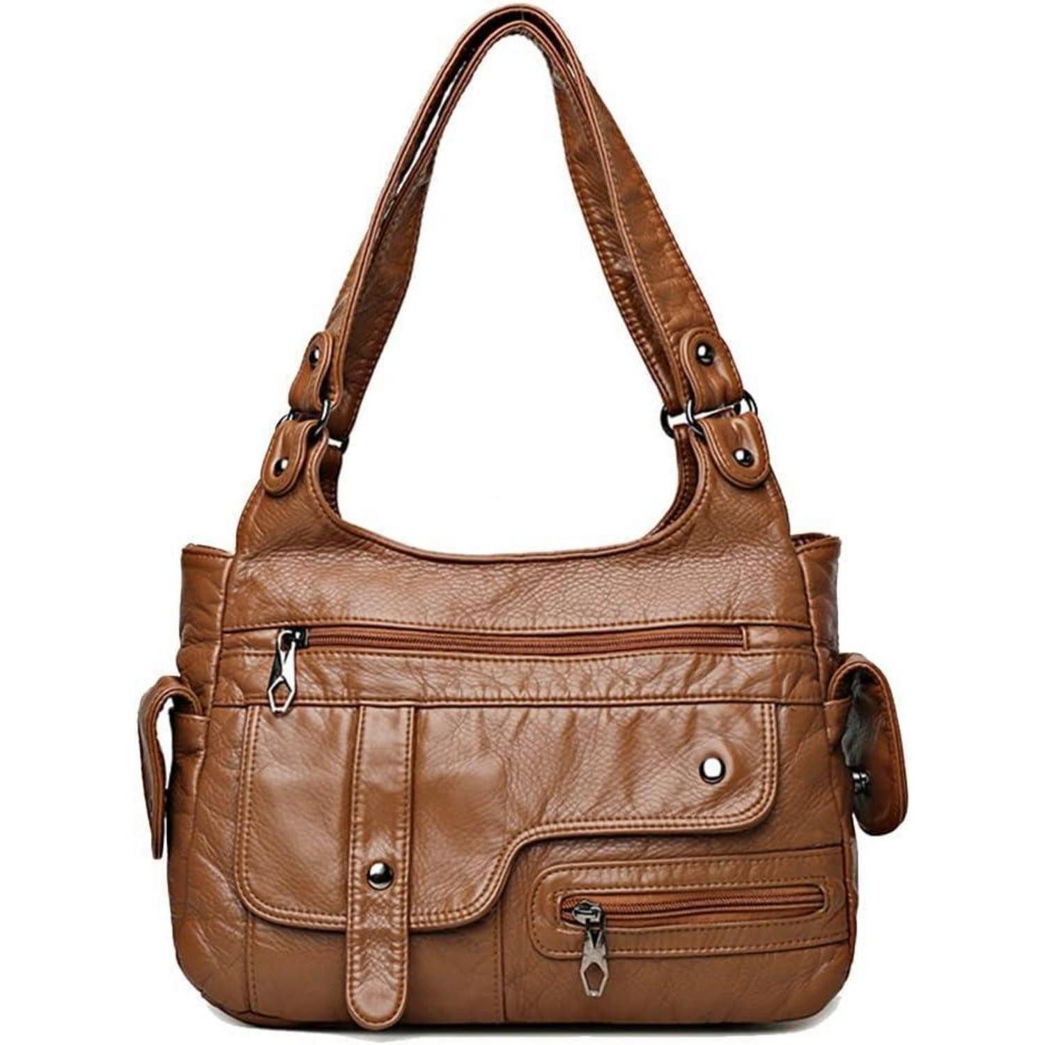 LuxusKollektion Hobo Damen Hobo Handtasche PU-Leder Vintage Schultertasche Khaki