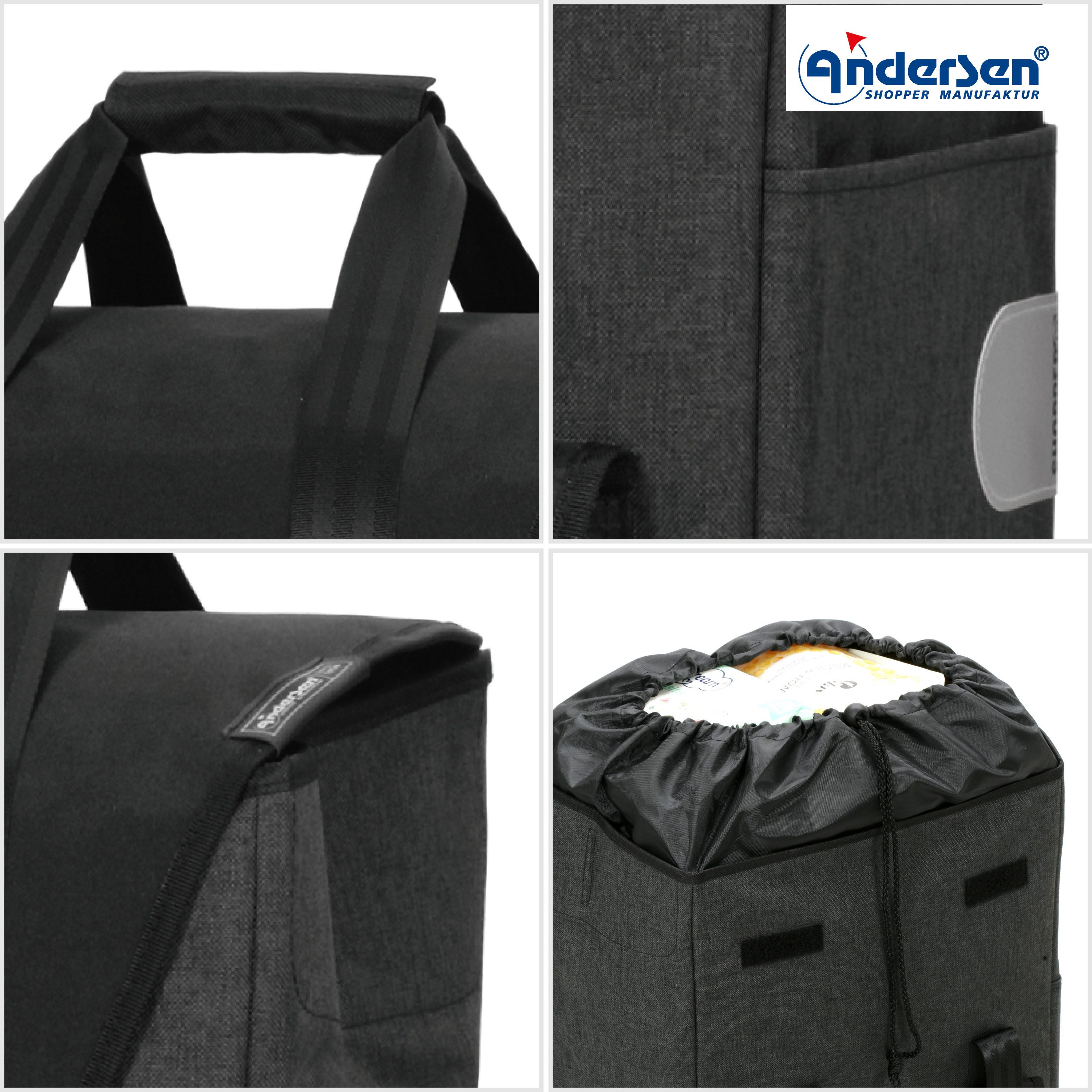Andersen Einkaufstrolley Tasche Senta 2.0 schwarz, wasserabweisend