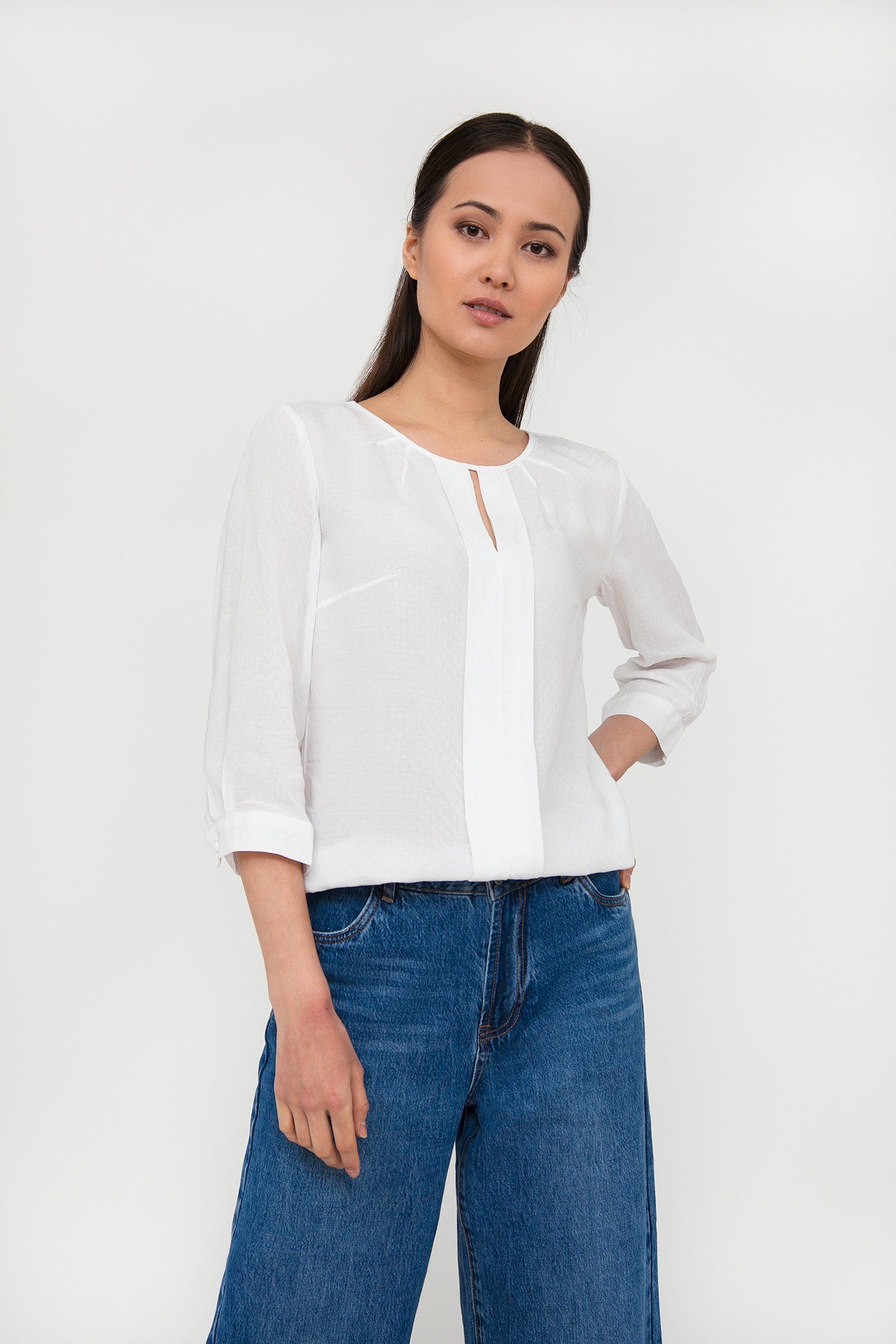 Finn Flare Flanellbluse mit geradem Schnitt