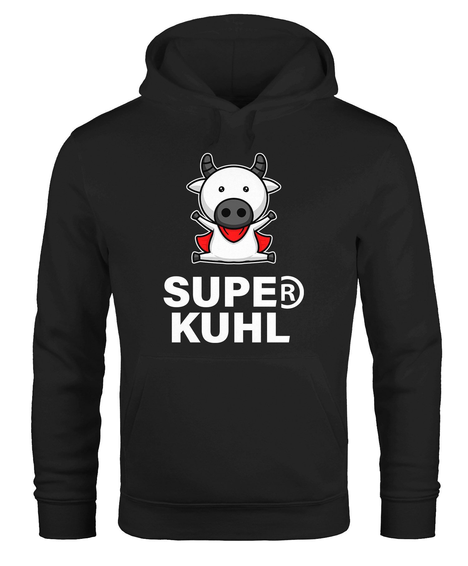 Hoodie Lustiger Kapuzen-Pulli Herren Super Kuhl Kuh Kapuzen-Pullover