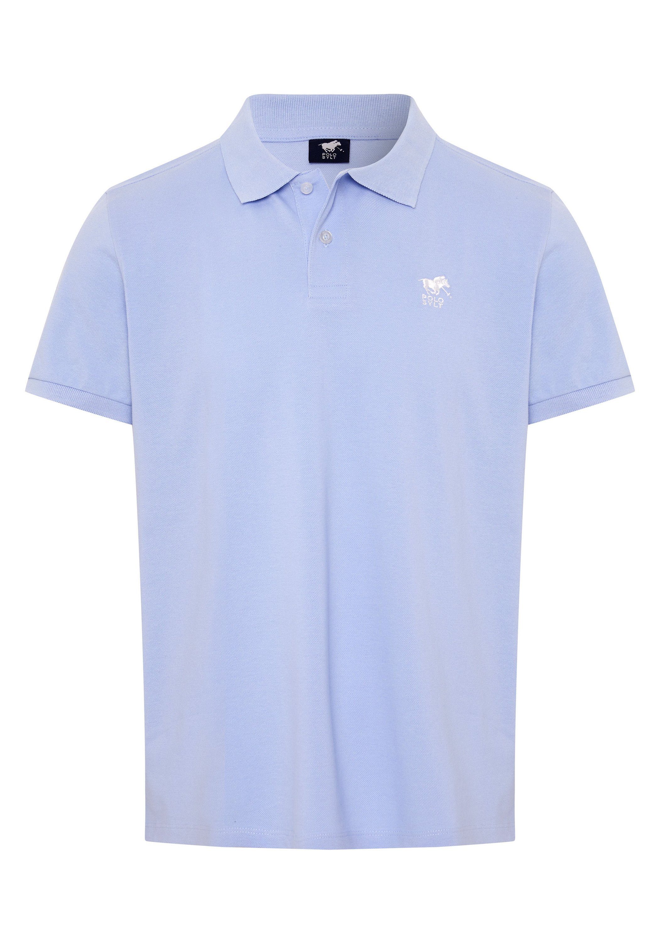 Polo Sylt Poloshirt mit Logo-Stitching 16-3922 Brunnera Blue