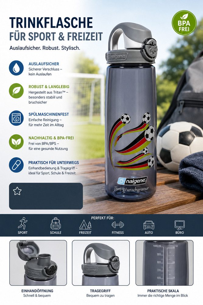 Nalgene Trinkflasche Nalgene Trinkflasche 'OTF' - 0,65 L, Football, Trinkflasche zur WM
