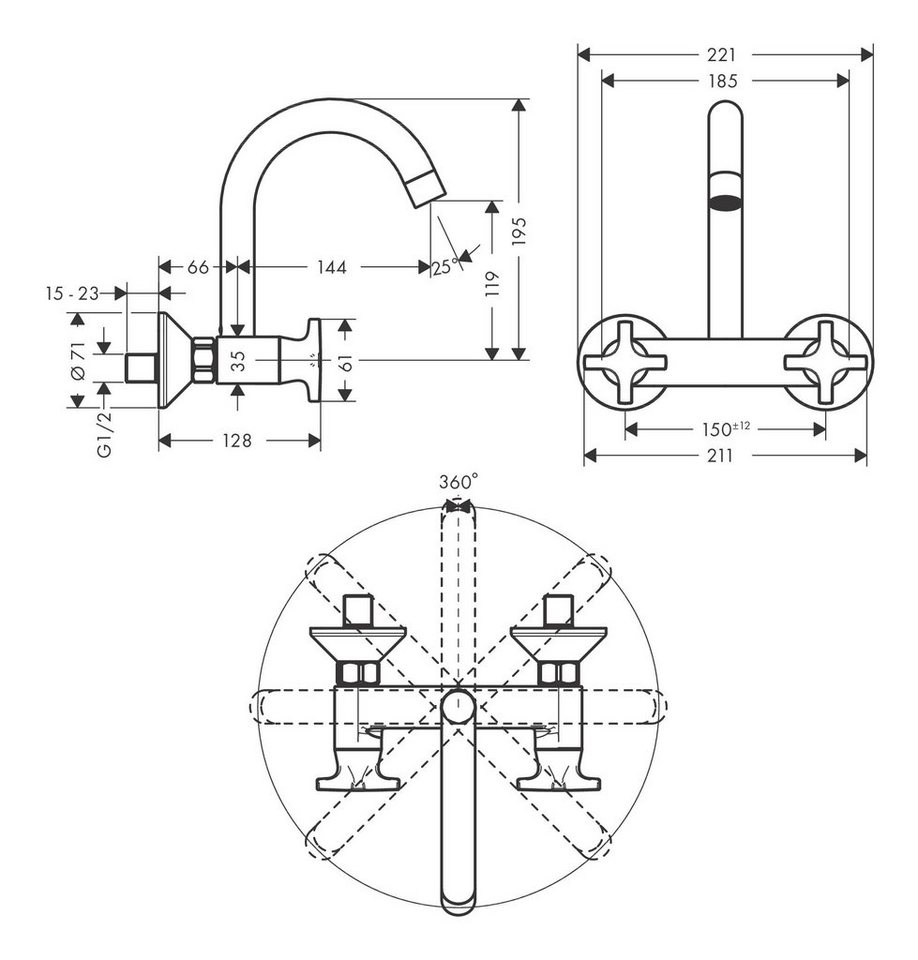 Thumbnail - hansgrohe Küchenarmatur Logis M32 2-Griff Spültischarmatur 1jet Highspout - Chrom