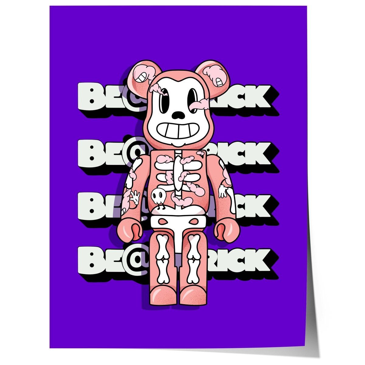 JUSTGOODMOOD Poster Bearbrick Stil Figur Pop Art Designer Toy llustration Moderne Street A, (1 St)