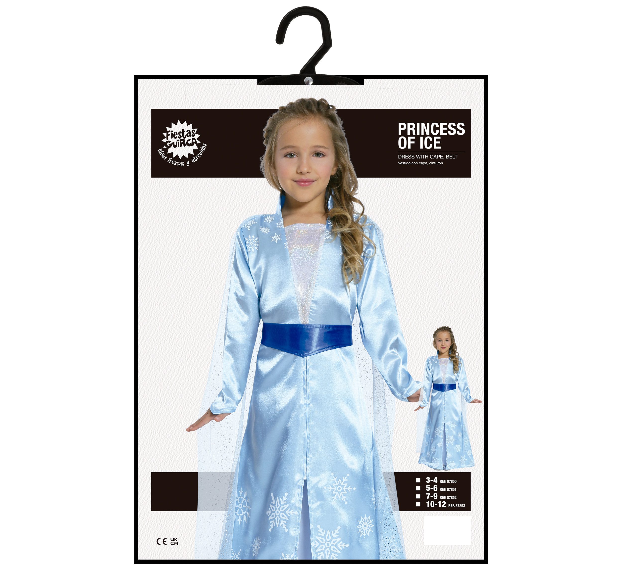 Fiestas Guirca Prinzessin-Kostüm Kostüm 'Eis Prinzessin' für Kinder, Hellblau