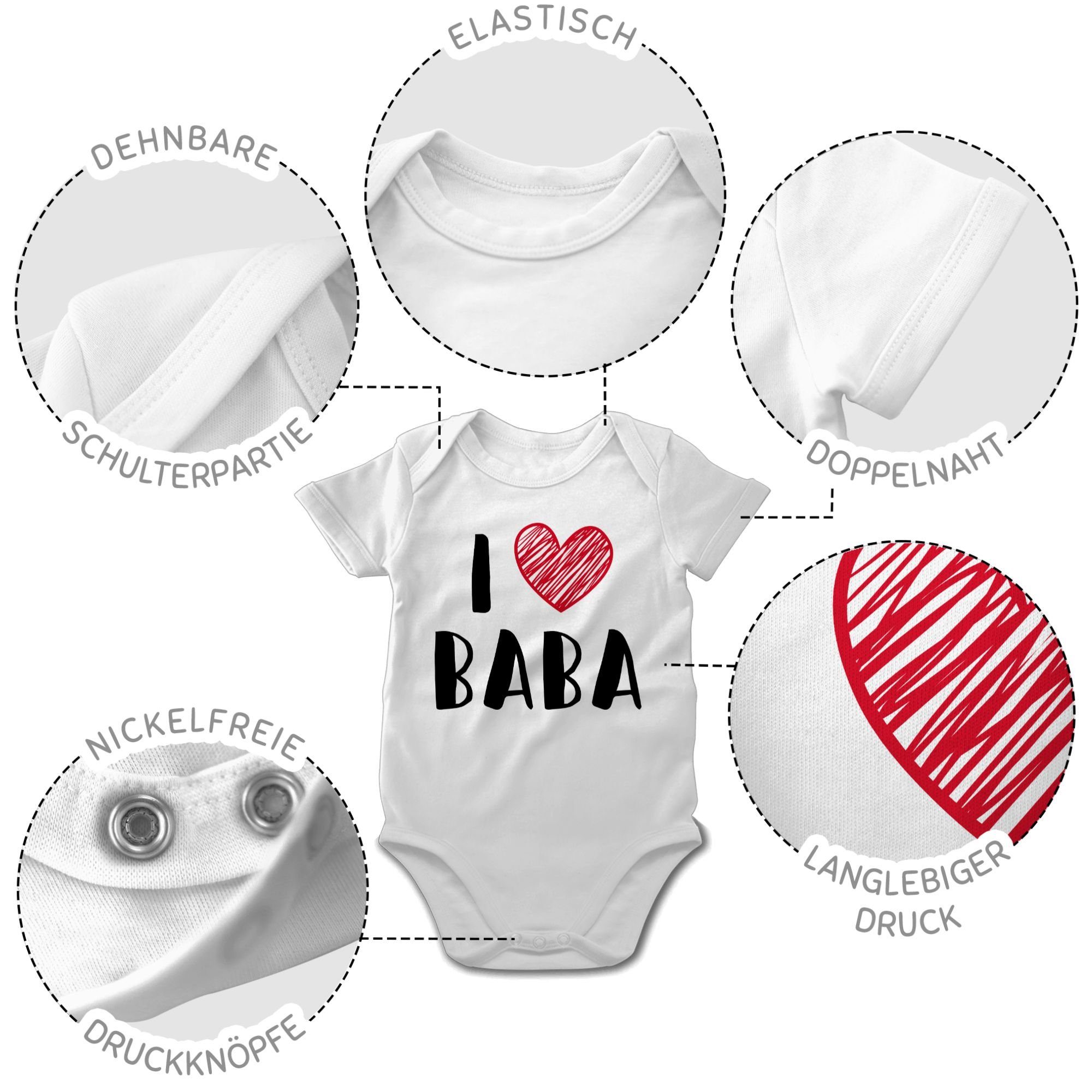Shirtracer Shirtbody I Love Baba Papa – Bild 5 von 5