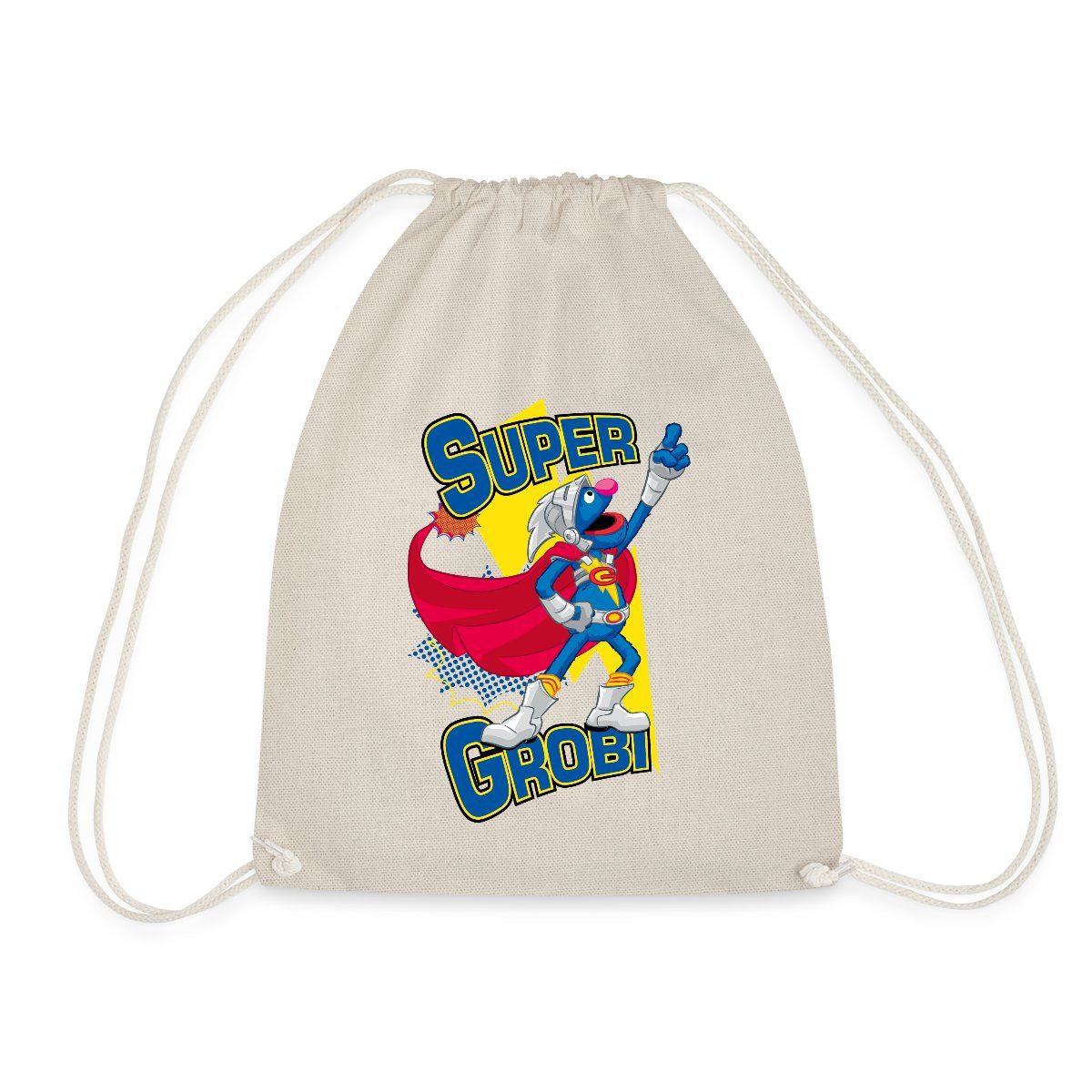 Spreadshirt Turnbeutel Sesamstraße Grobi Supergrobi Superheld Turnbeutel (1-tlg)